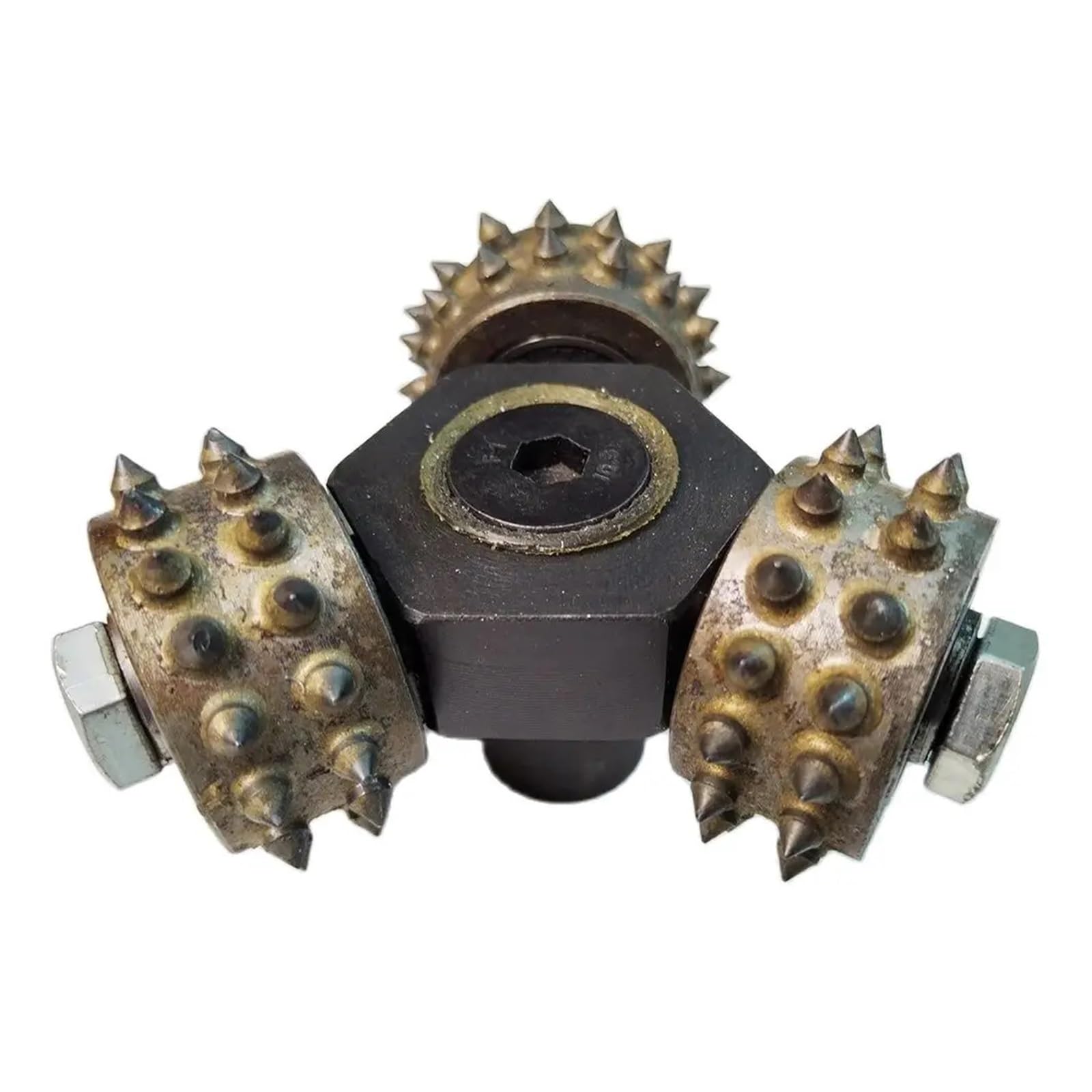 Martillo de abujardado de aleación de 3 Cabezales, Lichi, 3 Rodillos for amolar y pulir Piedra, mármol, Granito, hormigón, Suelos, Herramienta abrasiva(M 14)