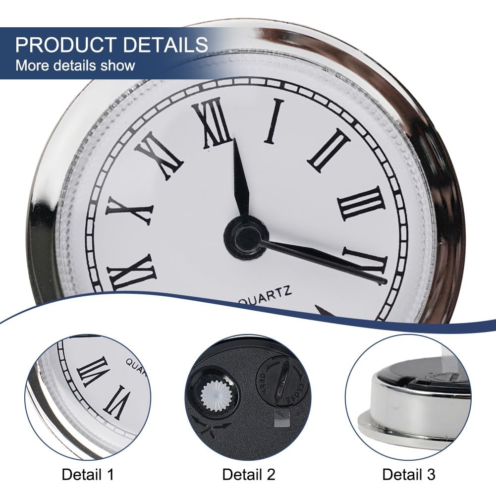 Mini horloge à quartz ronde 61 mm avec insert de 61 mm