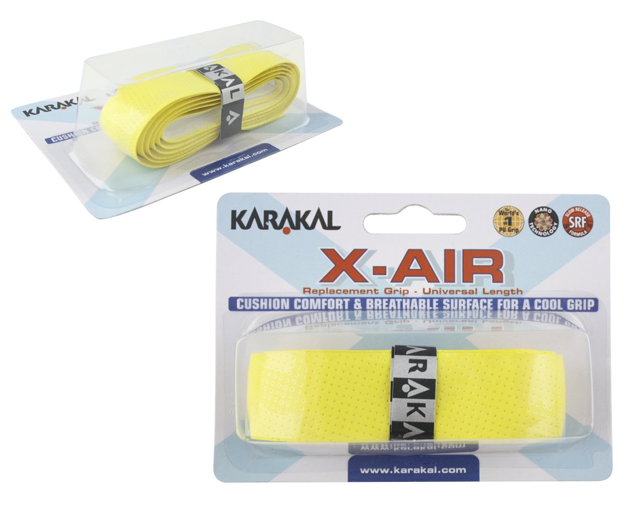 Karakal X-Air Replacement Grip - Tennis - Badminton - Squash (Yellow)