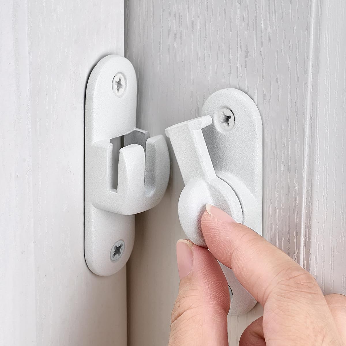 Matte White 90/180 Degree Barn Door Latches,Flip Gate Lock