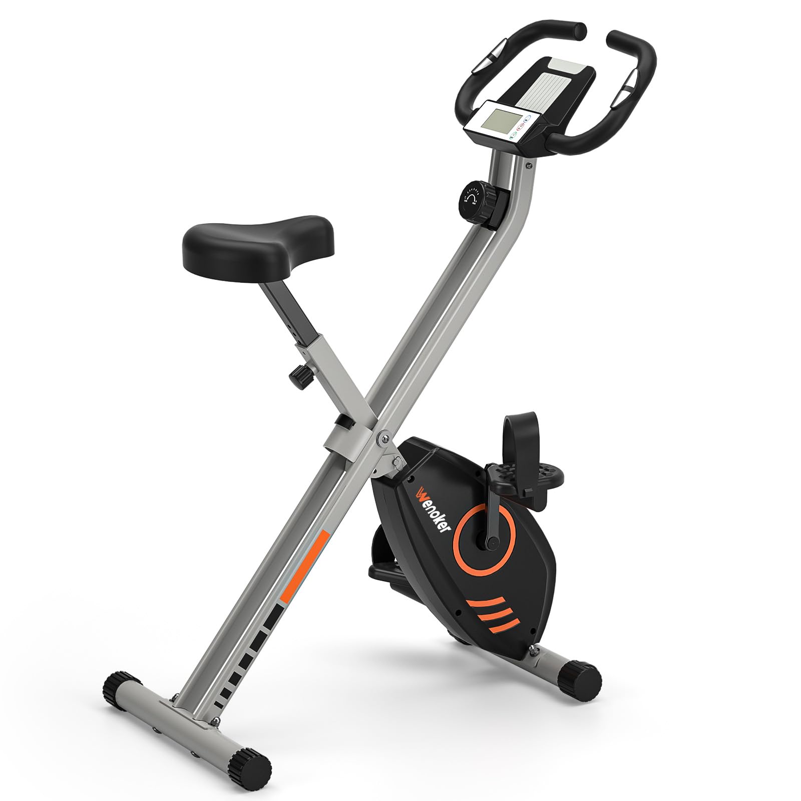 Wenokerexercise Bike Folding With Magnetic Resistance Lcd Display