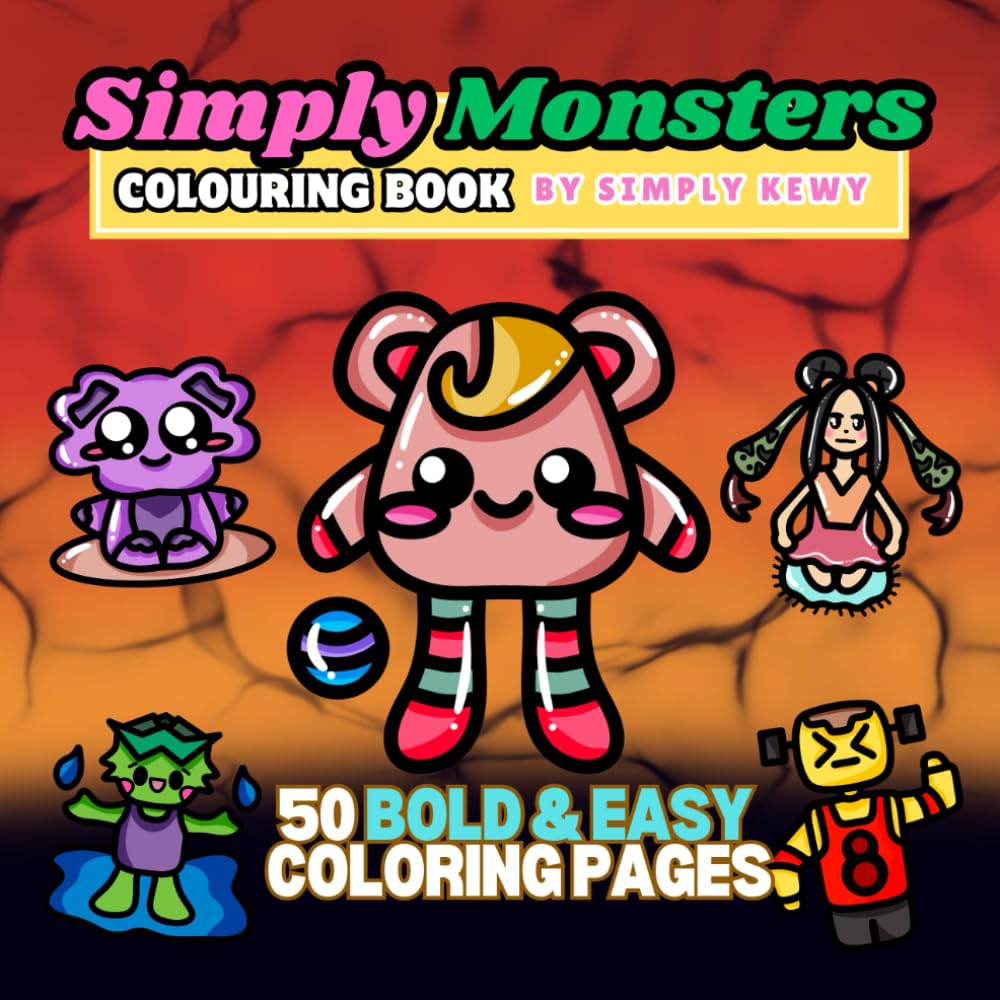 Simply Monsters Colouring Book (Bold & Easy): For Kids, Teens, Adults & Seniors