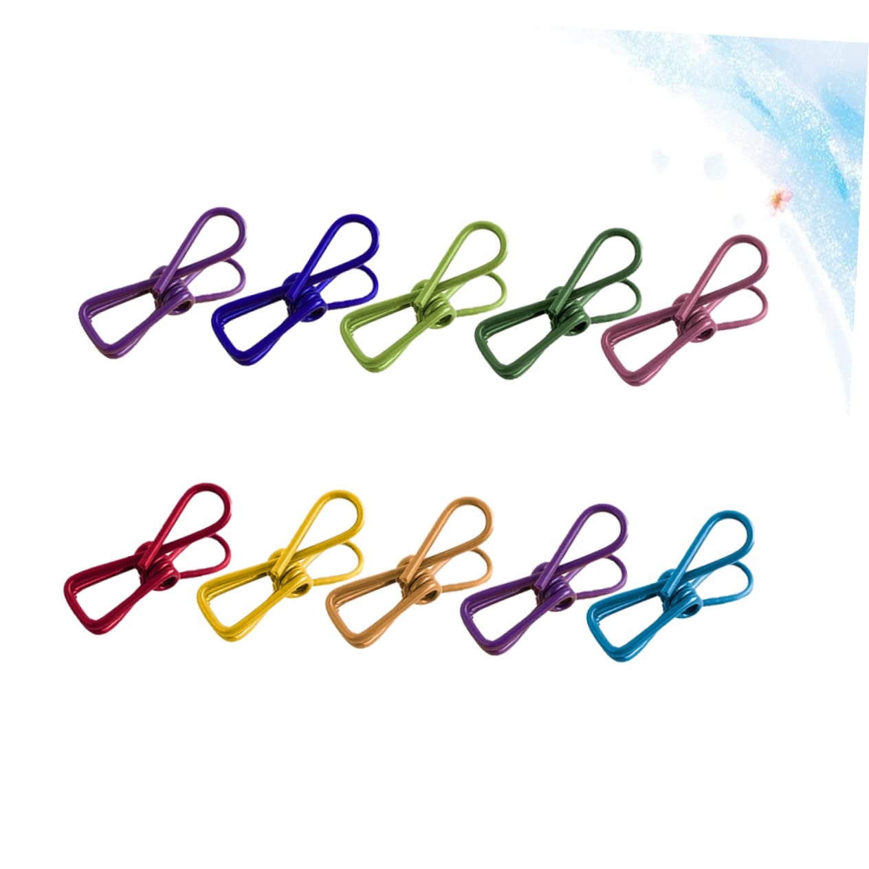 Cabilock 50stücke Edelstahl Wäscheklammern Mit Schnur in Bunte Klammern Mit Haken rutschfest Und Winddicht Für Wäsche Socken Und Kleidung