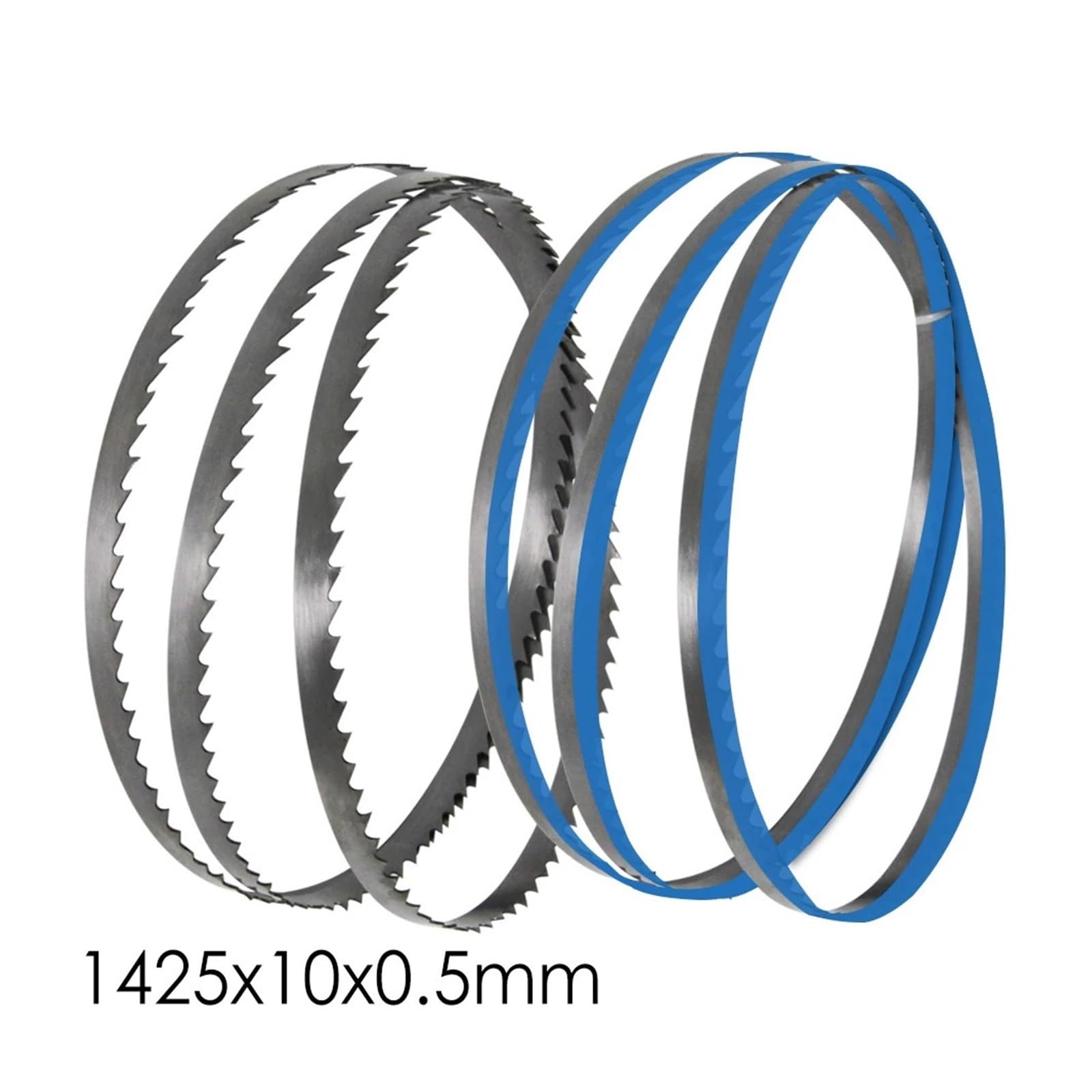 Lot de 2 lames de scie à ruban 56" 1425 mm 1425 x 10 x 0,5 mm TPI 6 en acier à ressort au carbone for scie à ruban for couper le bois, le métal et le plastique