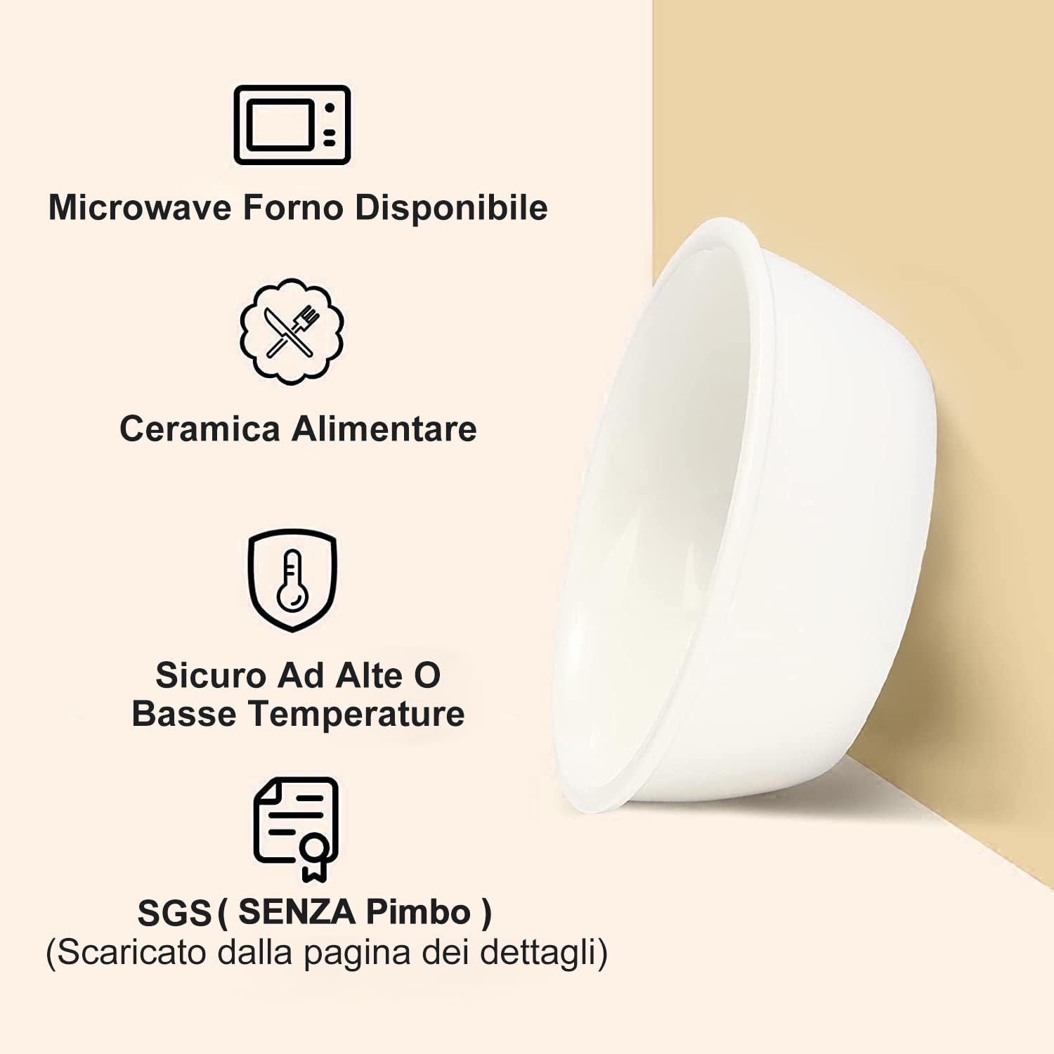 FUKUMARU Ciotola per Gatti e Cani Rialzata,Ciotola per Cibo per Gatti Inclinata di 15°, con Bambù Antiscivolo e Supporto in Metallo,Ciotola in Ceramica di Alta Qualità del Diametro di 14 CM.