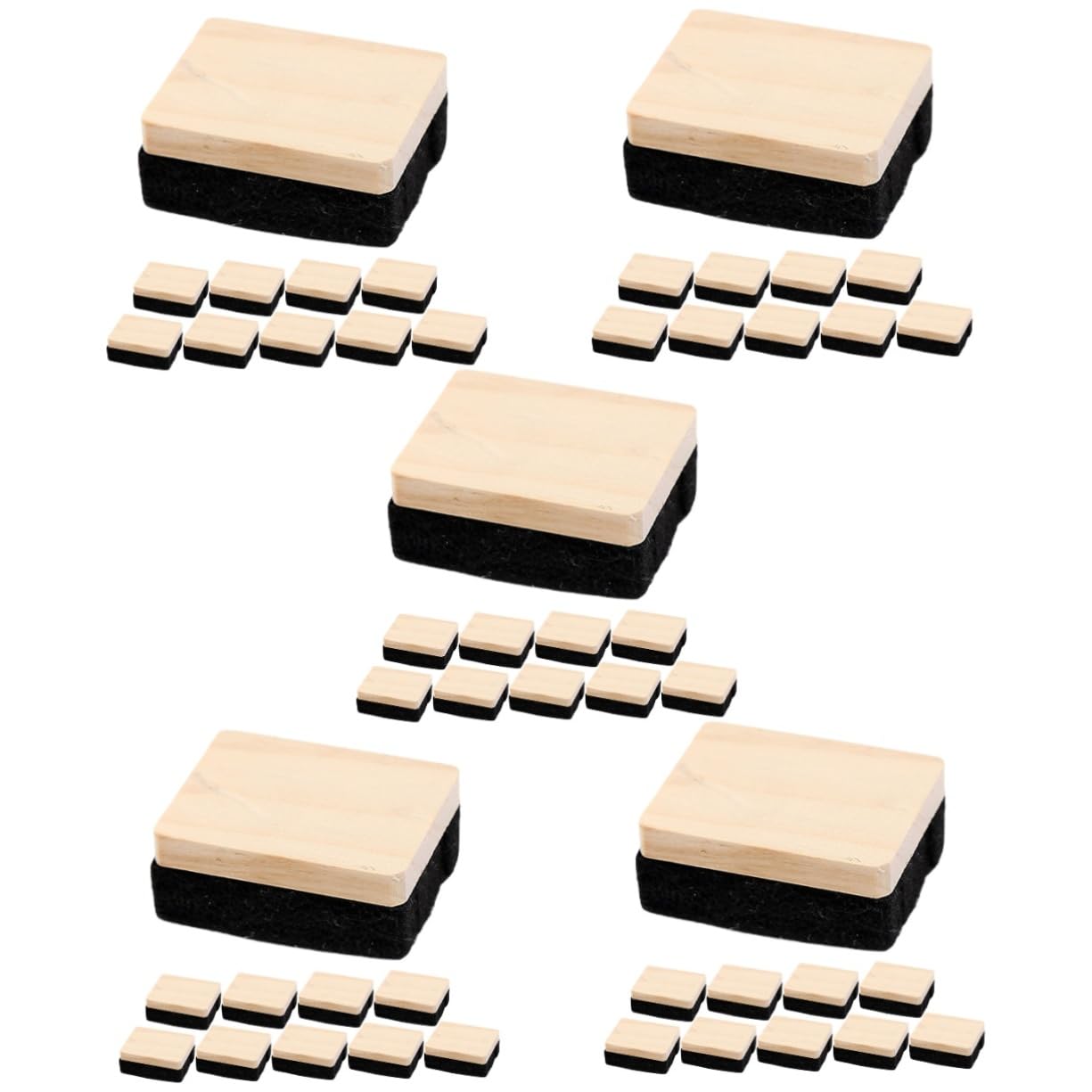 HOMSFOU 5 Sätze Radiergummi Mini Schwarz Kreidebretter Kreidestaubtuch Multipack Kreideradierer Für Die Tafel Tafelschwamm Tafelwischer Reiniger Hölzern 10 Stück * 5