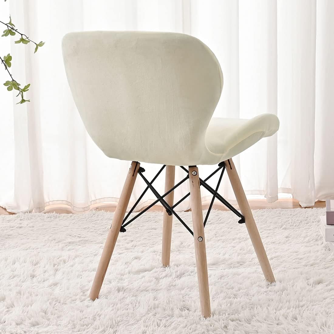 4 Pack Counter Height Bar Chairs Cover Velvet Swivel Bar Stools Slipcovers Stretchable Swivel Barstools Chair Covers with Back for Bar Home Kitchen Cafe Beige