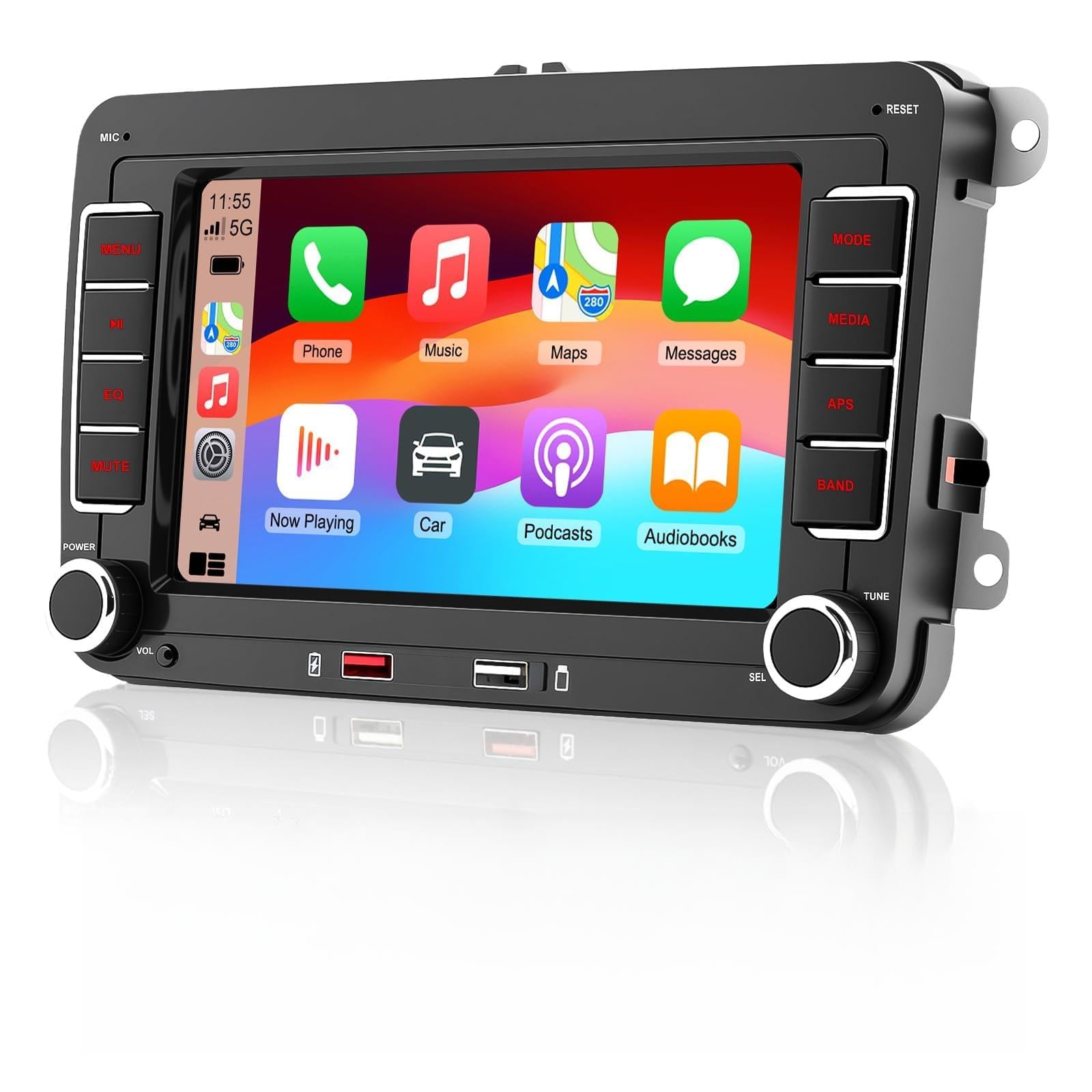 WERESOUND Autoradio Carplay Android Auto sans Fil pour Golf 5/6 Polo Passat | 7" IPS Ecran Radio pour VW Touran Skoda EOS Jetta Caddy, Bluetooth, Mirror Link, FM/AM/RDS, SWC, USB, Canbus