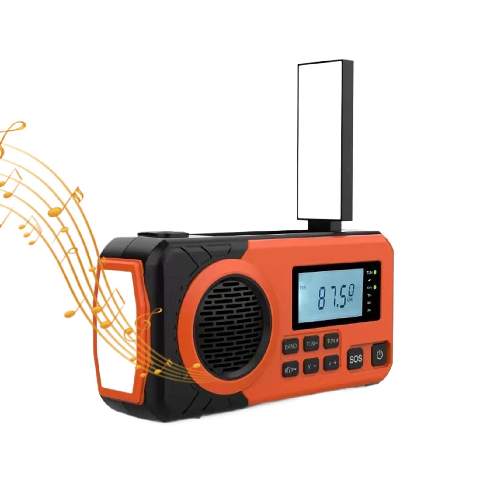 Radio Solar Manivela Manual Portátil | Radio AM FM Exterior Mujeres Hombres Campistas Viajeros Excursionistas Marino Senderismo Camping Tormenta Invernal