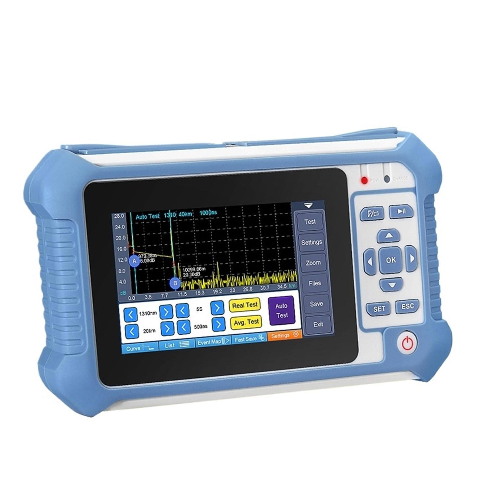 Compteur de puissance de Fiber AUA-513/501/500/516/562U/A, réflectomètre optique OTDR VFL OLS OPM LED, carte d'événements, testeur Ethernet(AUA 513U)