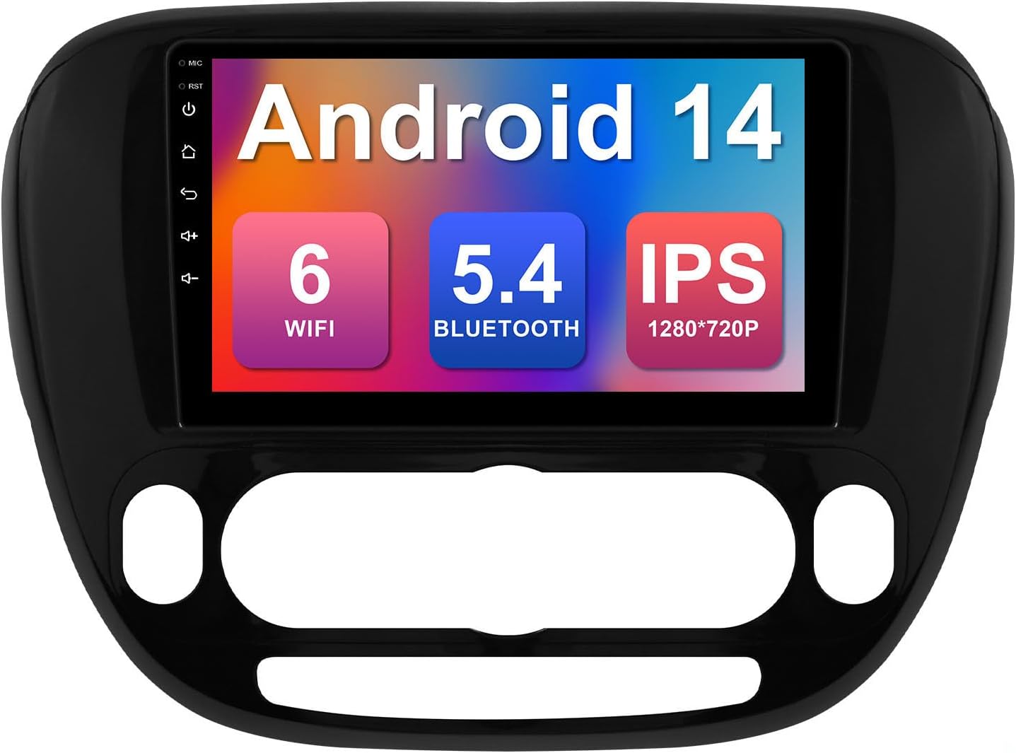 2+64G 9-inch Android 14 Car Stereo for Kia Soul 2014-2019 IPS Touchscreen Screen Car Radio with WiFi 6 Carplay & Android Auto Support Backup Camera GPS FM Navi Bluetooth 5.4 SWC