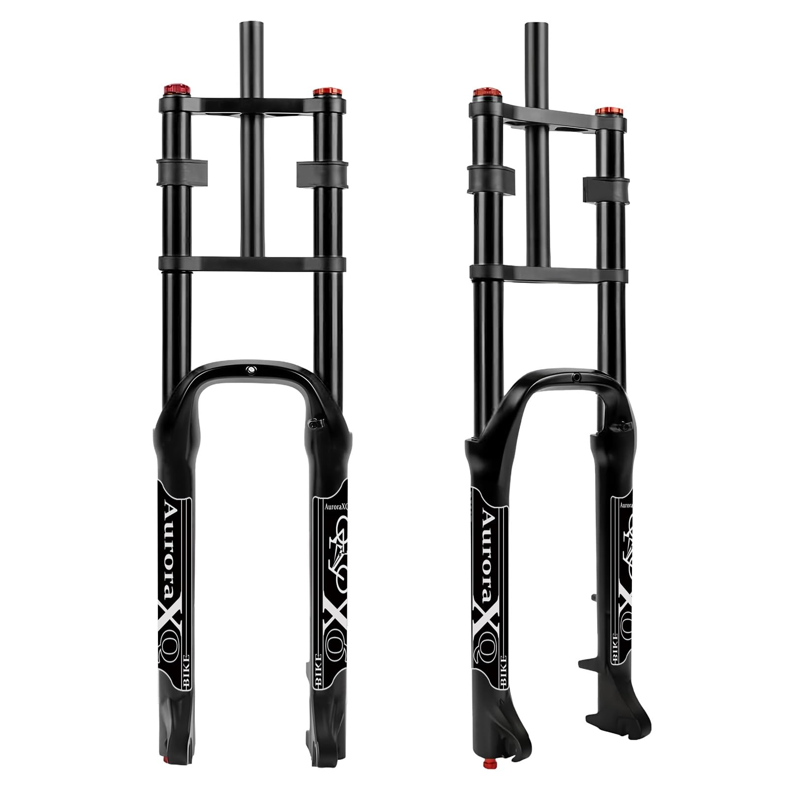 XGSUZNE AuroraXQ 26 X 4 Fat Tire Air Forks 190mm Travel Front Suspension Double Crown for MTB Fat Snow Beach E Bike(Black)