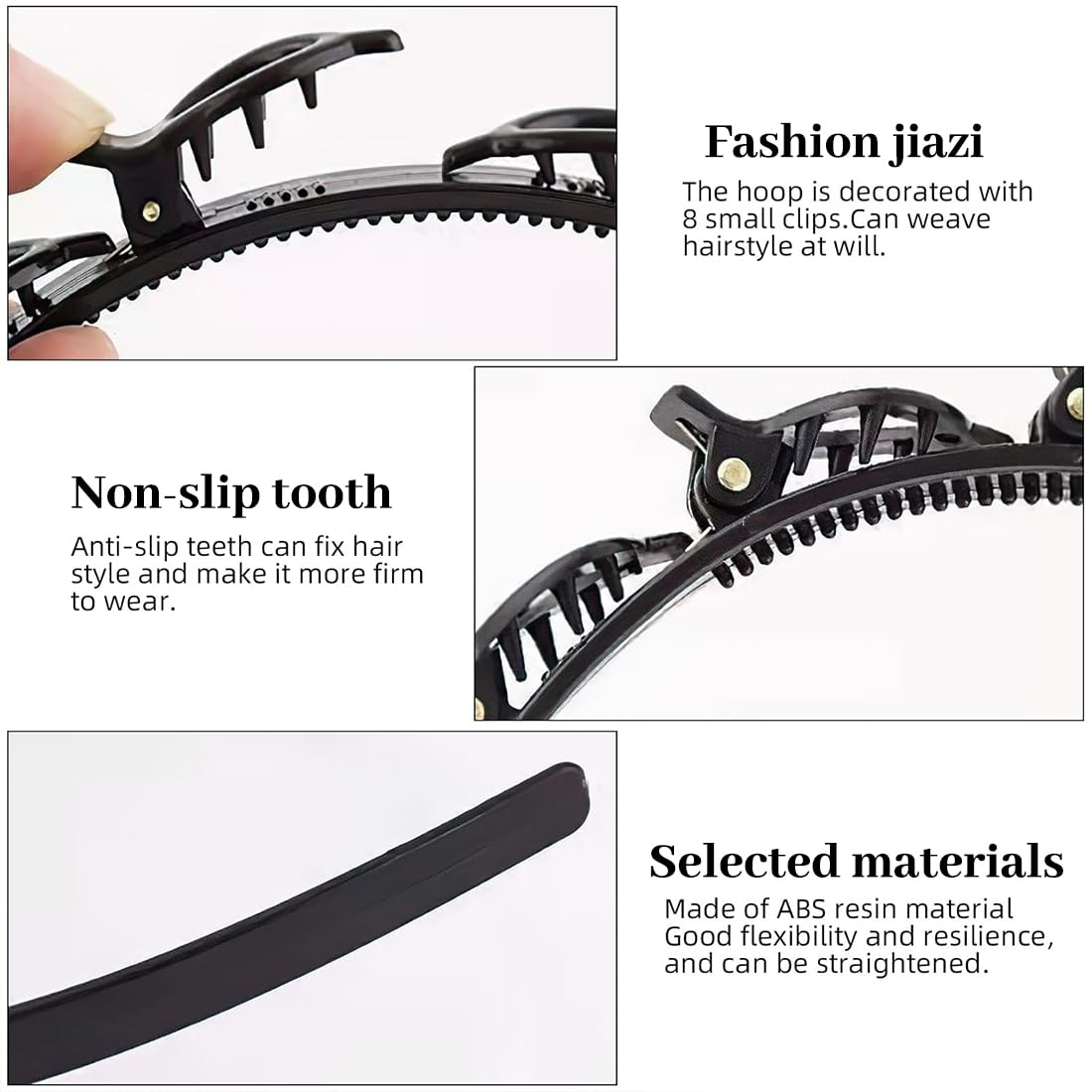 ZKGYUS - Bangs Hairstyle Hairpin, 2 PCS Frisurenhilfe Haarreif mit Klammern, Haarnadeln Friseurbedarf, Stirnband Haarhalter Haarschmuck Haarband,Haarband mit Clips, Twist Clip Stirnband
