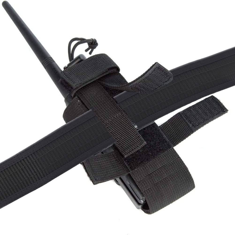 Molle Tactical Radio Pouch Holster, Adjustable Waist Belt for Walkie Talkie, Police Military Radio Holder