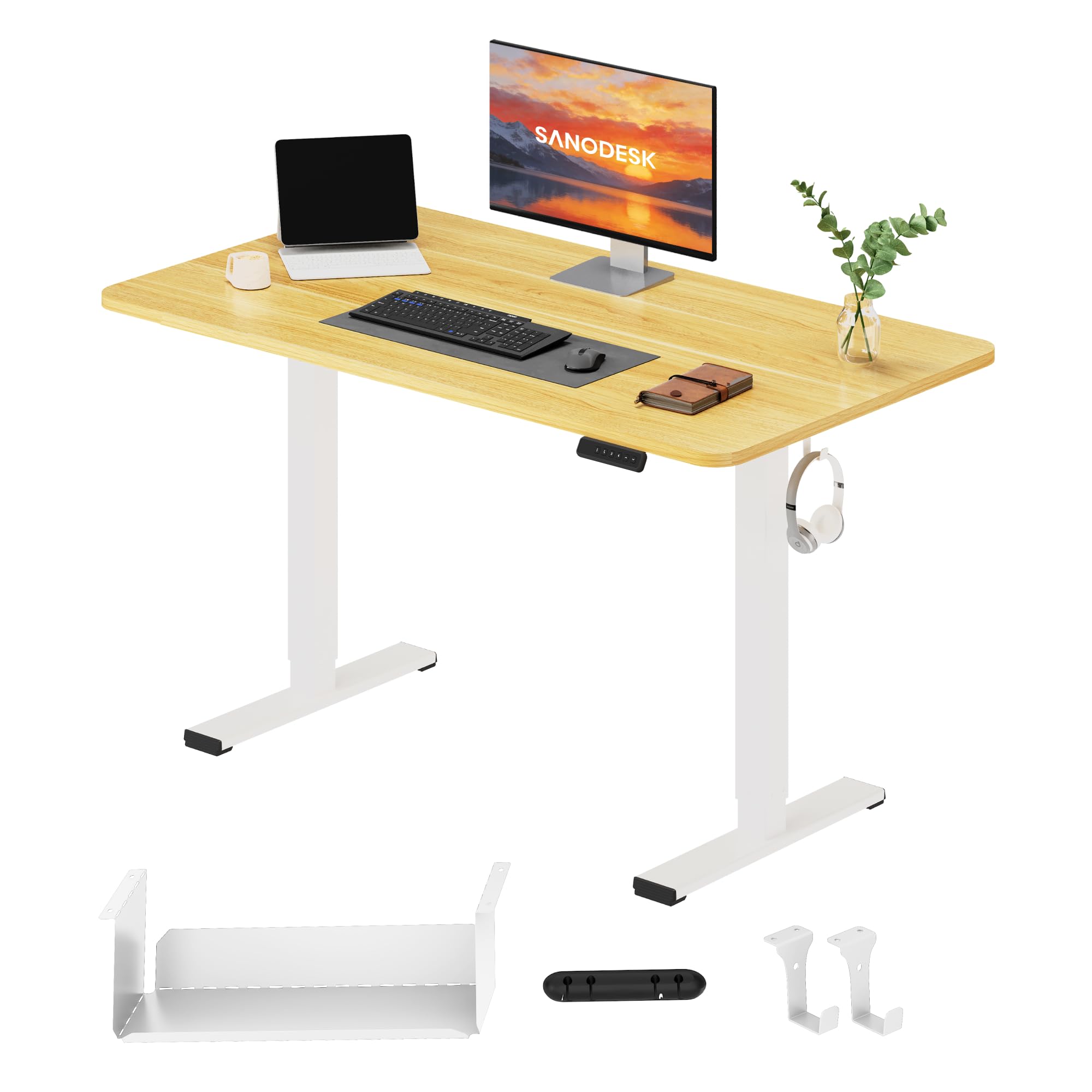 SANODESK Höhenverstellbarer Schreibtisch Elektrischer Ergonomischer Schreibtisch