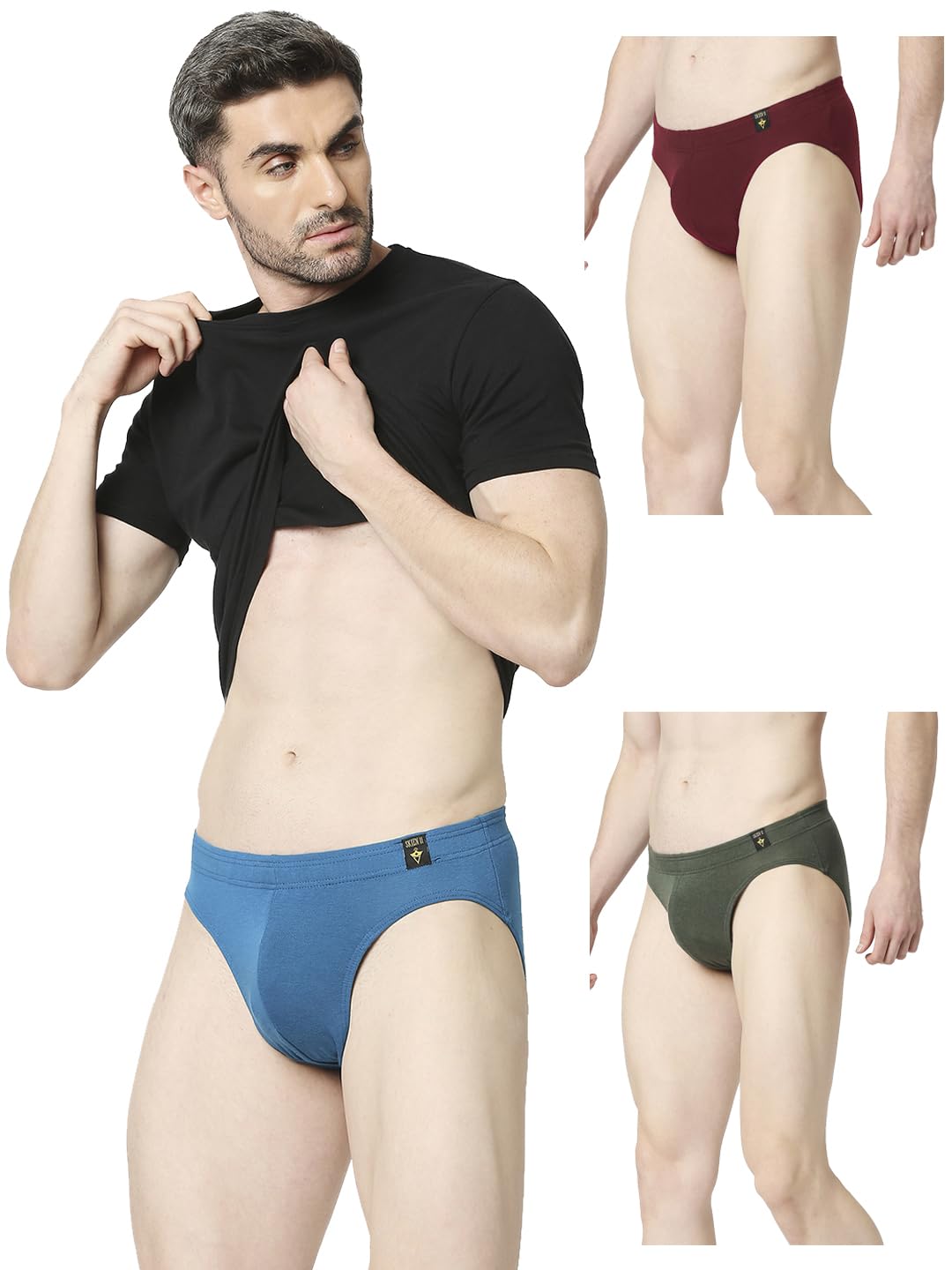 vip SKIEN II Modal Elastane Fabric Double Layered Contoured Pouch Low Rise Brief Combo Set for Mens with Elasticated Waistband-picture-21