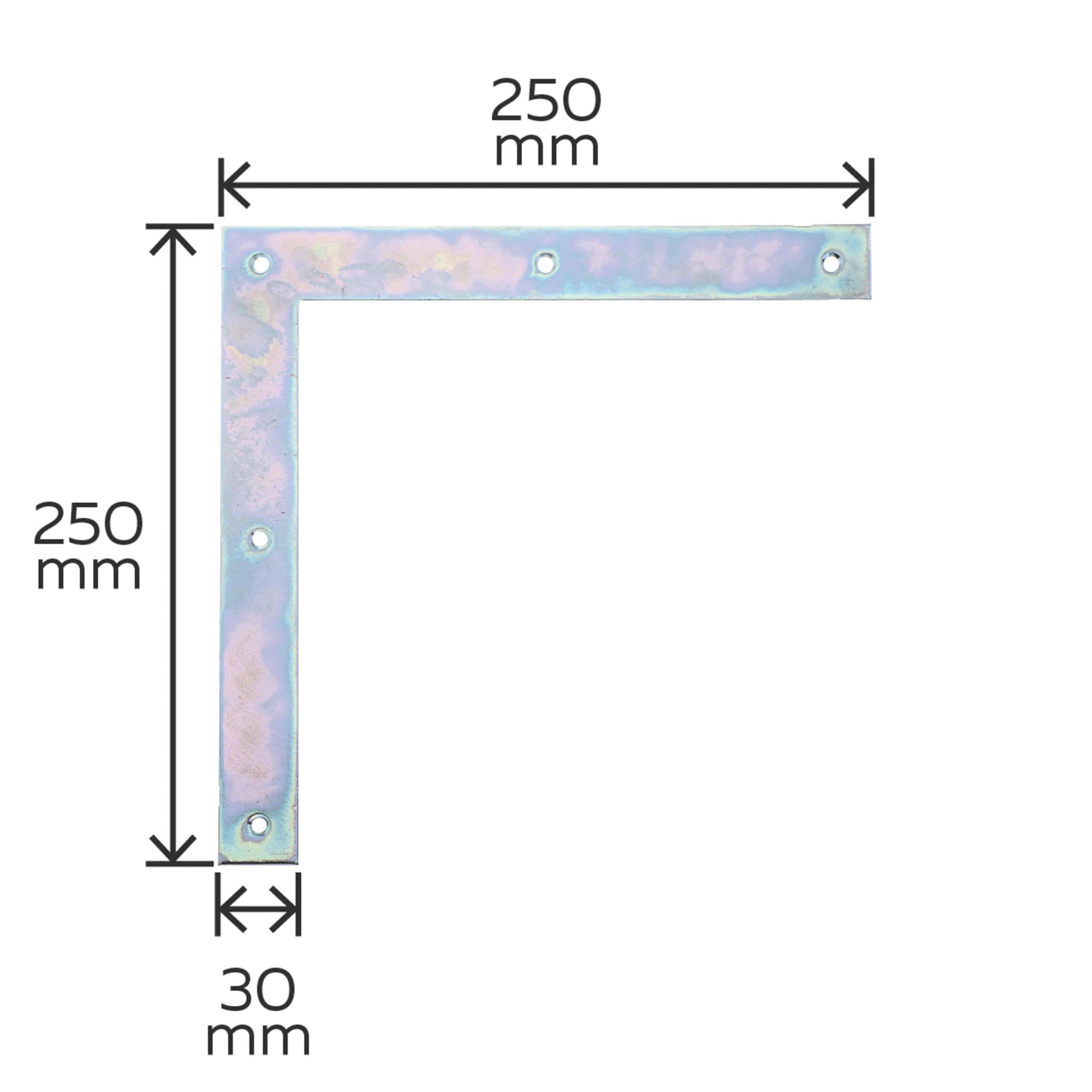 Alberts 844943 Tor-Winkel | galvanisch verzinkt, Dickschichtschutz | 250 x 250 x 30 mm | 10er Set