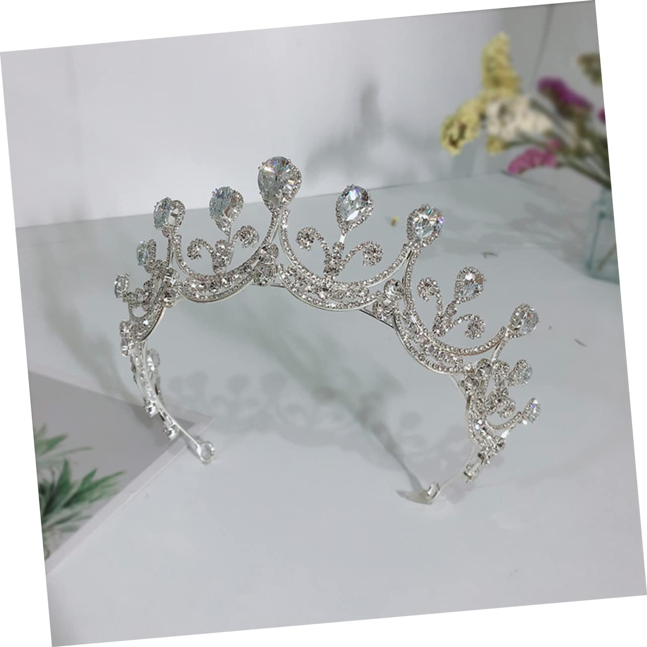 FRCOLOR Tocado de Novia con Gemas de Imitación para Ceremonia de Boda Accesorios para Cabello de Novia