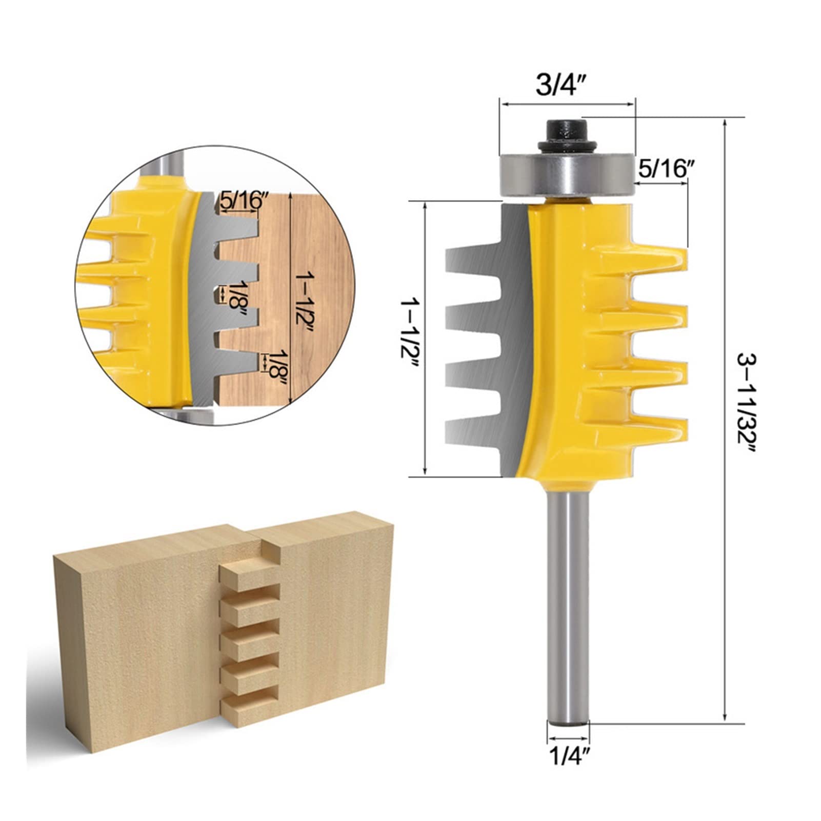 Cutter di fresatura superficiale 6/8 / 6.35mm Maniglia Maniglia Binario Reversibile Dito Giunto Delto Colla Router Bit Taper Tenon Tenon Lavorazione del legno Fresatura for incisione Cutter Router di