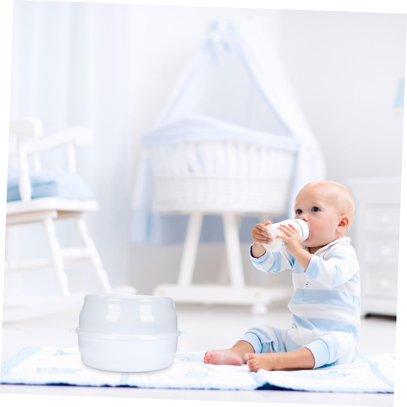 GALPADA Caja en Material Pp para Biberones Esterilización para Microondas de Gran Capacidad y Almacenamiento para Productos para Bebés Hogar