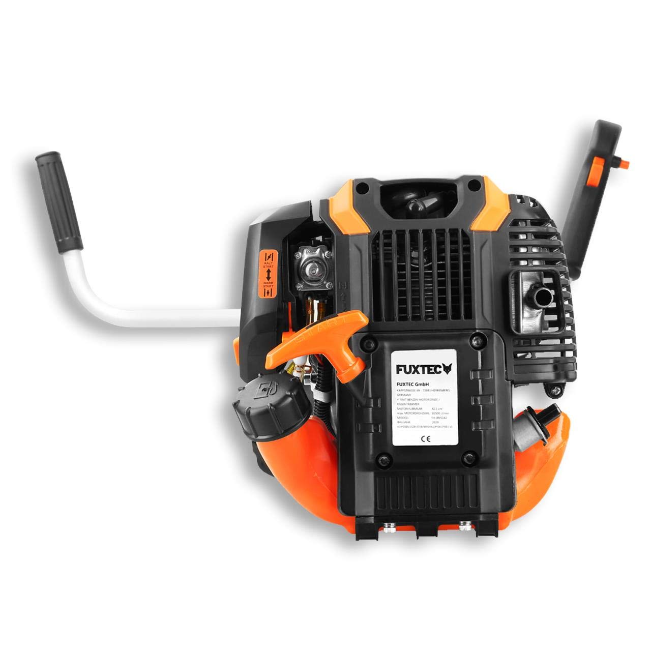 Podkaszarka Spalinowa FUXTEC FX-4MS142-4-Suwowa, Silnik 42,5 cm3, 1,7 KM, Podwójna Glowica, Profesjonalny Pasek, Easy Starter, Beznarzedziowy Dostep