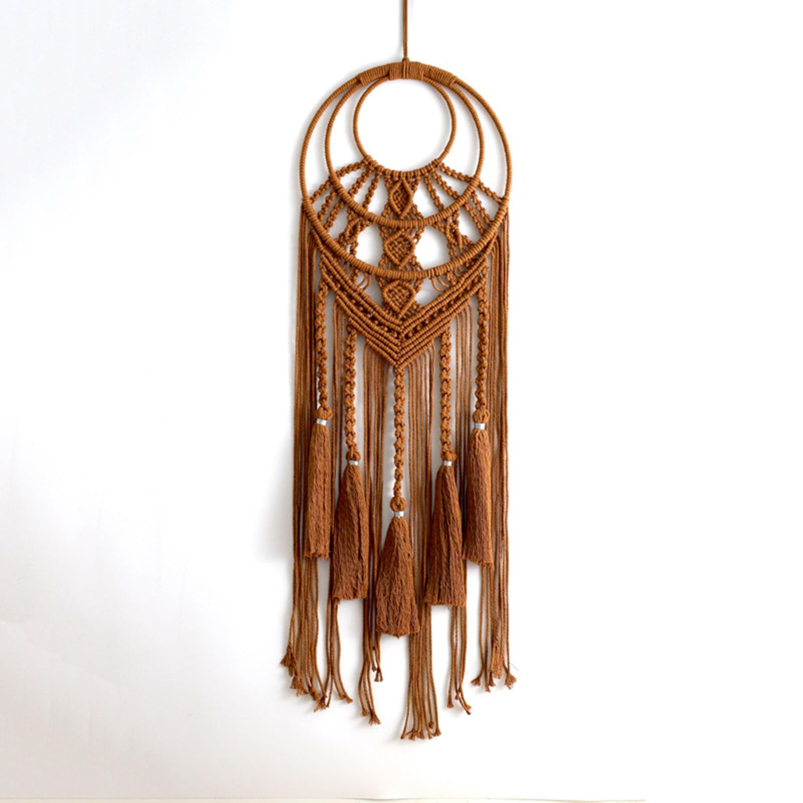 Atrapasueños Boho Macrame Pared Colgante con Borla