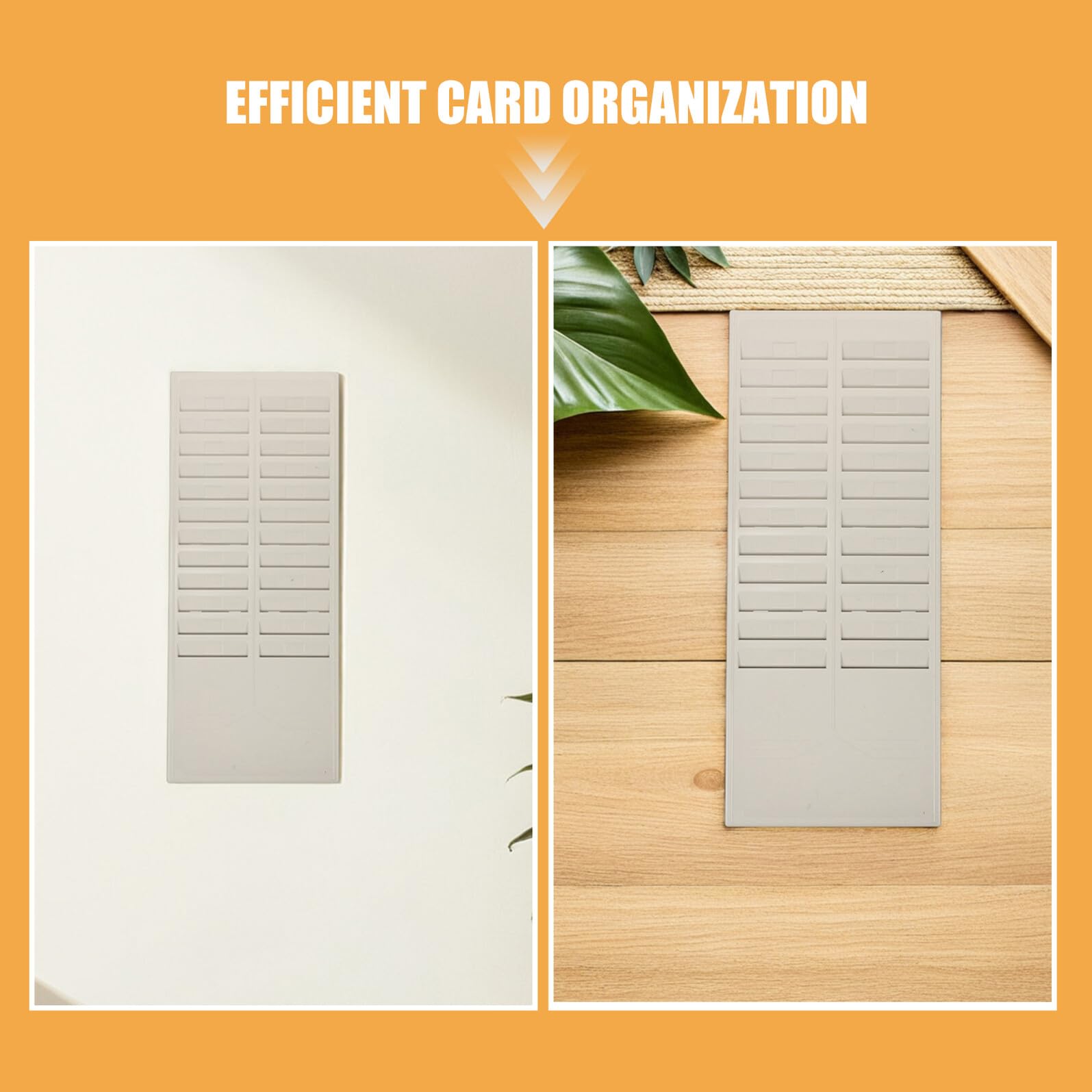 2 Pezzi Portacarte da Parete con Scomparti in Plastica Resistente Organizer per Schede Presenze e Documenti Supporto Multiuso per Ufficio Negozi e Aziende per Badge e Timesheets