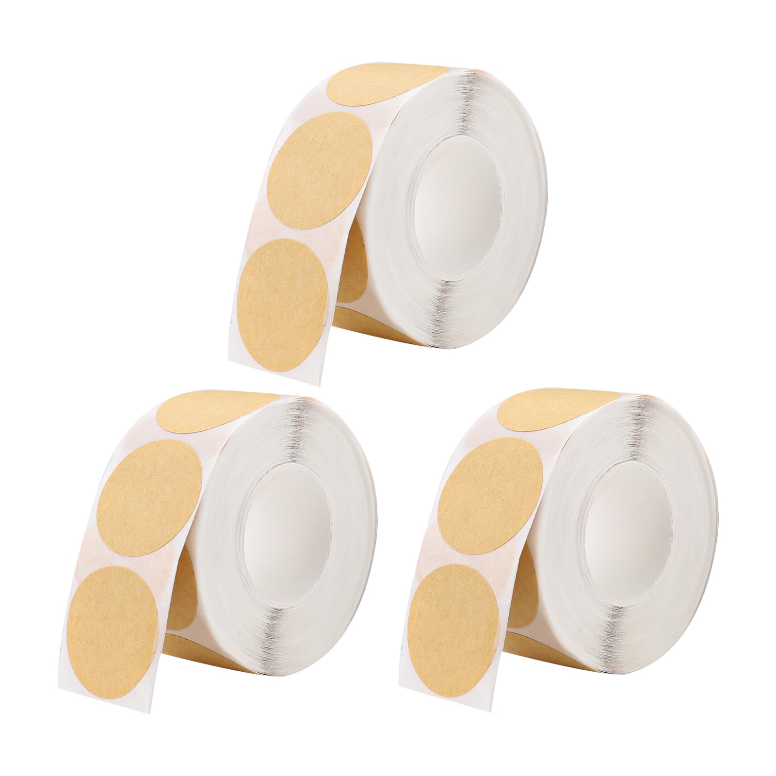 Huakaile 1500 Pieces 25 MM Blank Brown Round Labels Dots, Adhesive Circle Sticker Labels Roll, Wrapping Stickers Name Tags for Coding Logo Letter Envelopes Jars (1500)