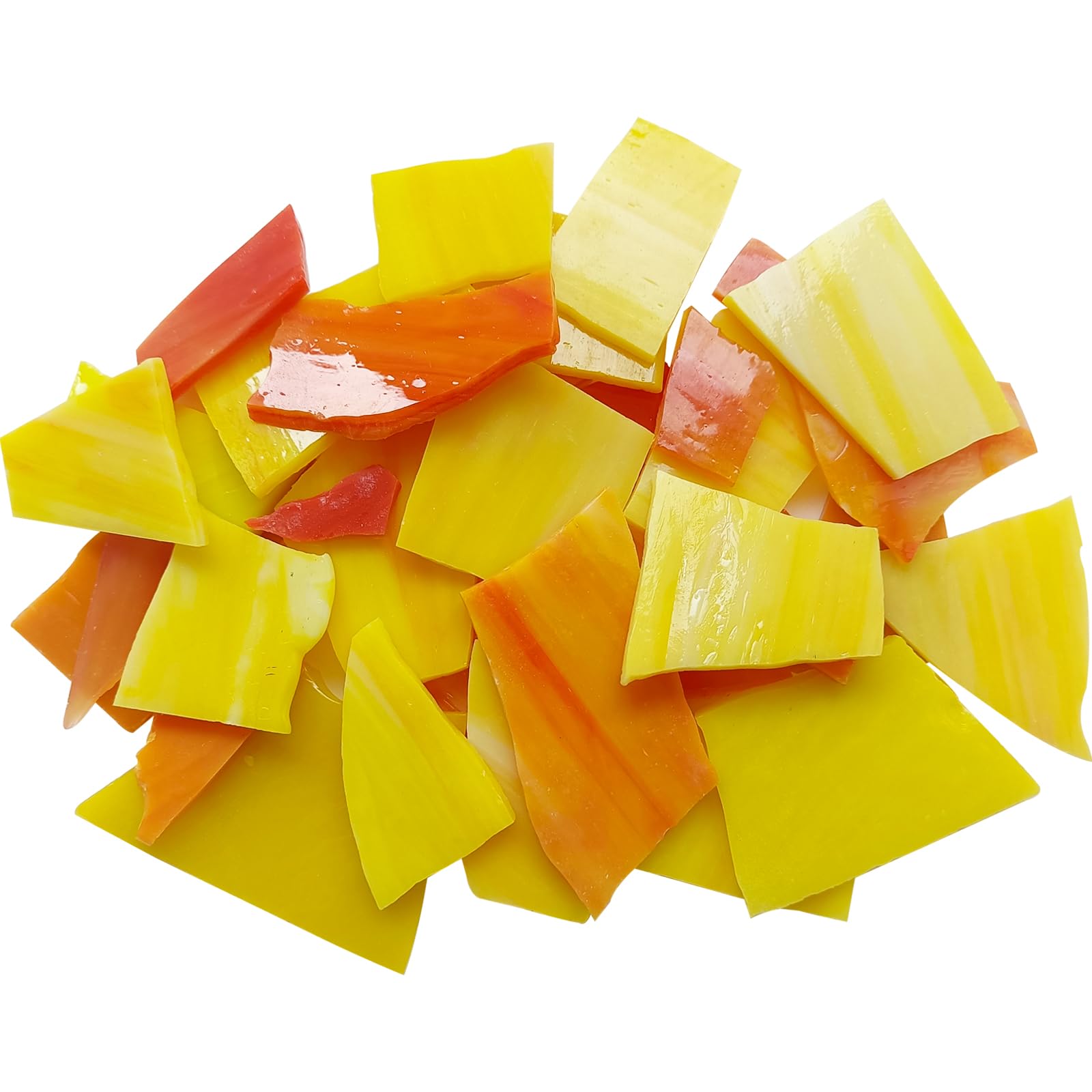 Selliner Yellow (200G/7Oz Pack) Mixed Colors And Shapes Stained Glass Mosaic Tiles