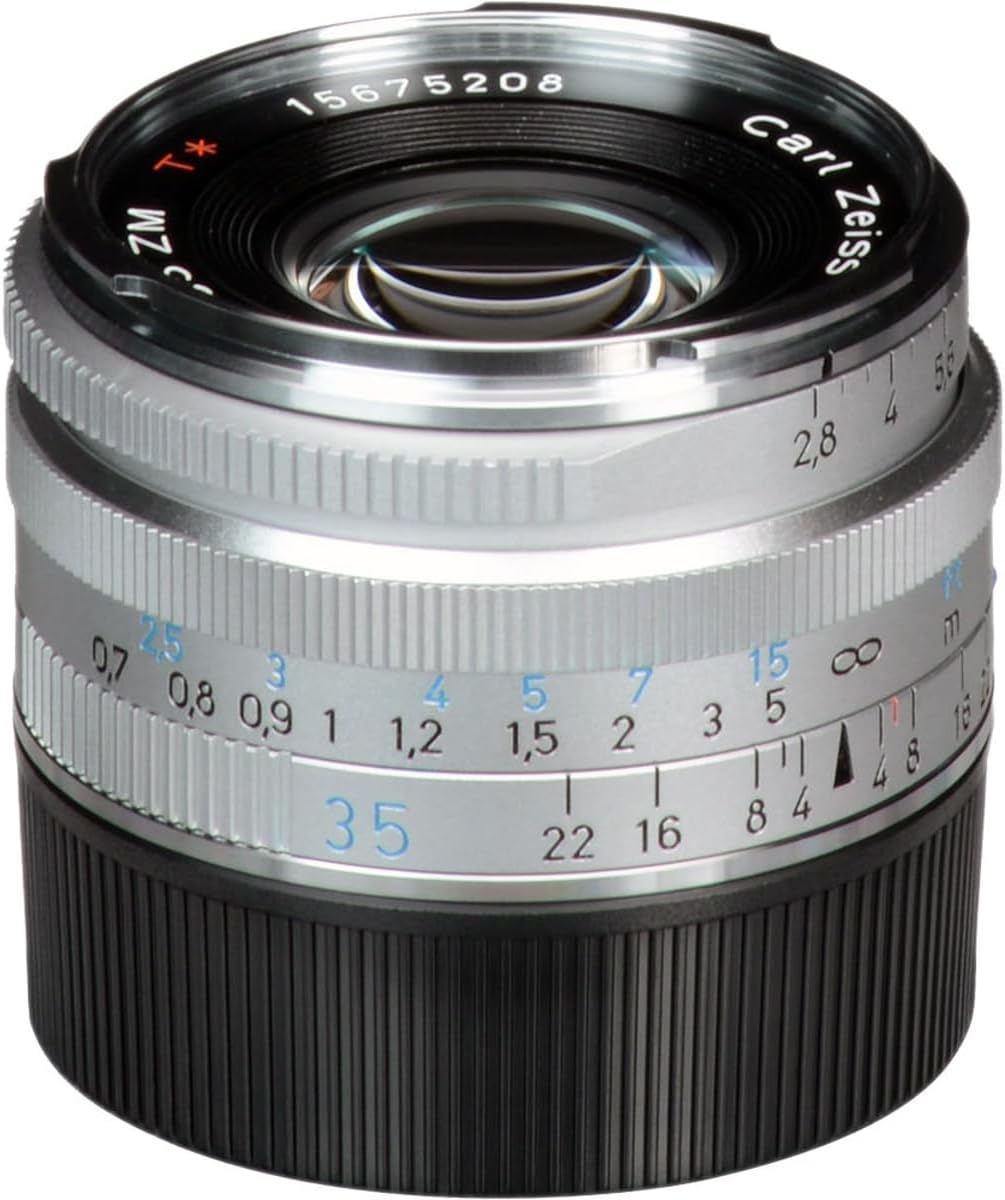 ZEISS Ikon C Biogon T* ZM 2.8/35 Wide-Angle Camera Lens for Leica M-Mount Rangefinder Cameras, Silver