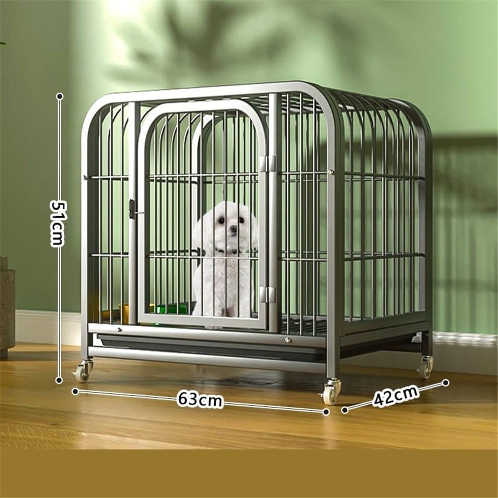 buda dla psów Czarno-biała klatka dla małego psa z zamkiem Coarse Comfort Dog Kennel Do użytku domowego(Biały)