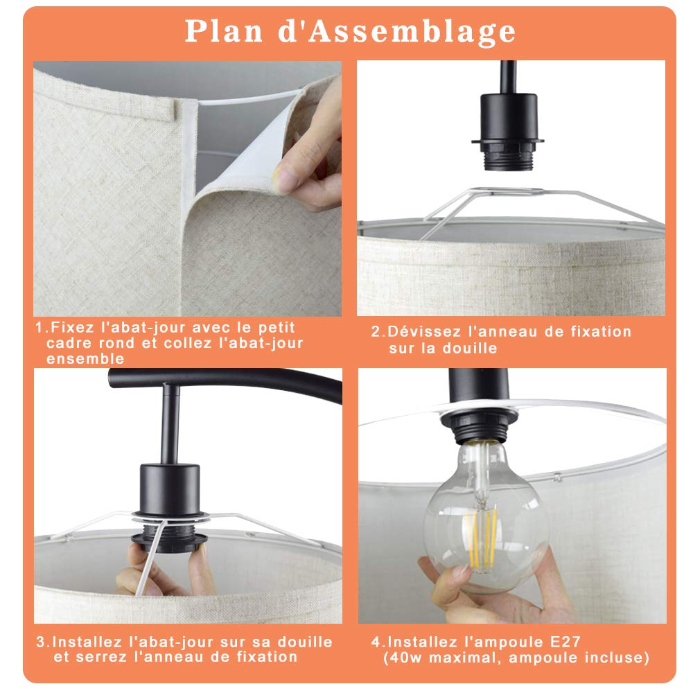 Lampadaire D’angle Moderne Depuley – Hauteur 156 Cm, Abat-jour En Lin, Douille E27, Interrupteur Au Pied, Pour Salon Ou Chambre