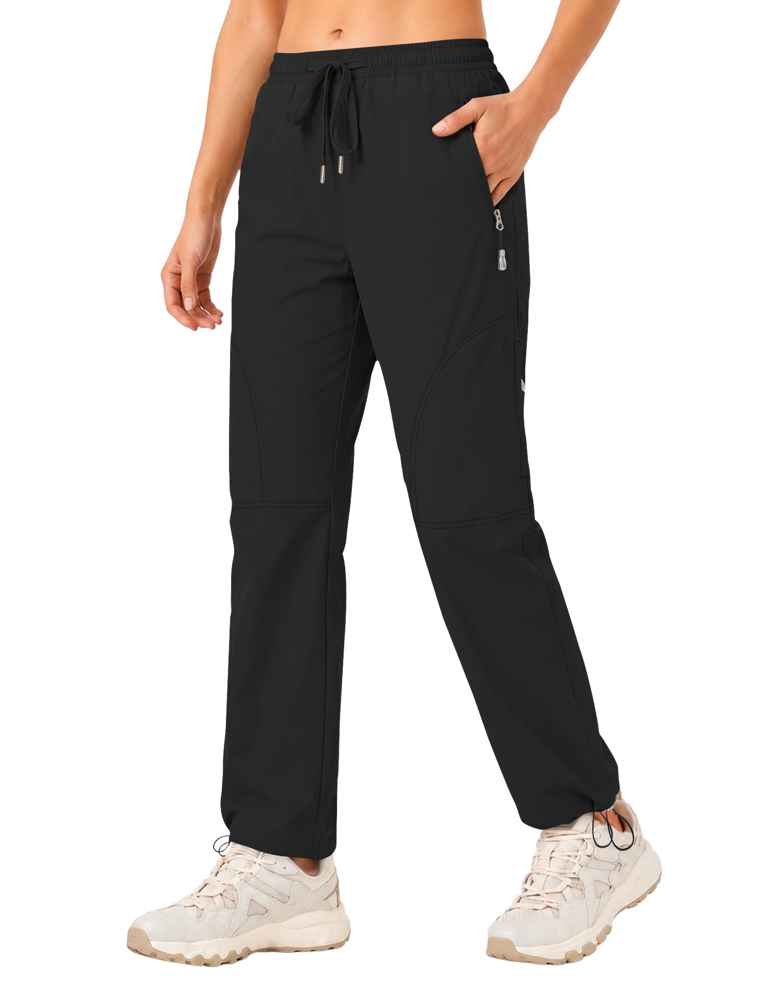 Rapbin Wanderhose Damen Outdoorhose Leicht Schnelltrocknend Atmungsaktiv Trekkinghose Funktionshose Sommer mit Reißverschlusstaschen