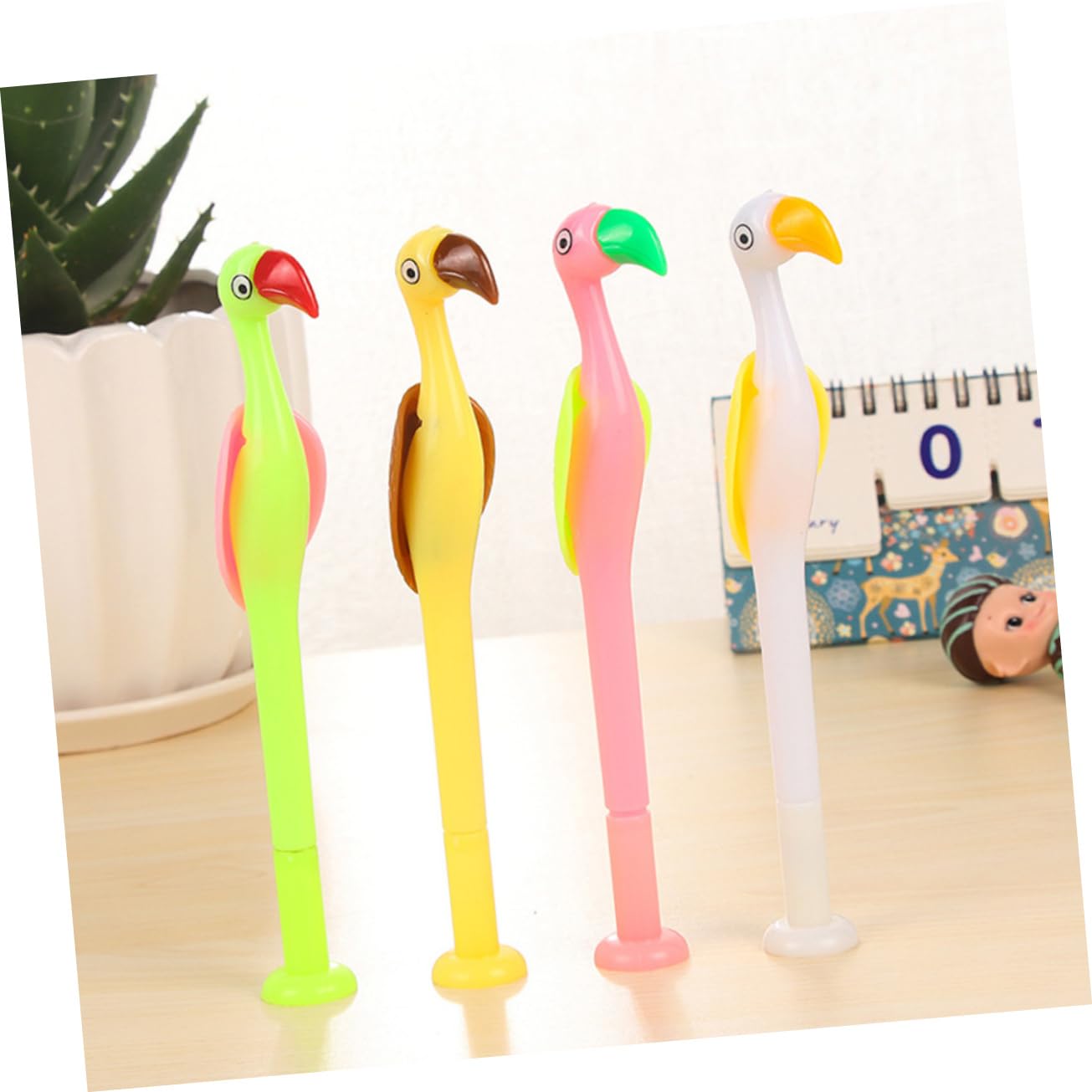 SHINEOFI 24pezzi Penne Gel Creativo Forma Di Fenicottero Con Inchiostro Nero Cancelleria Per Scuola Scrittura e Resistente All Usura Colori Random