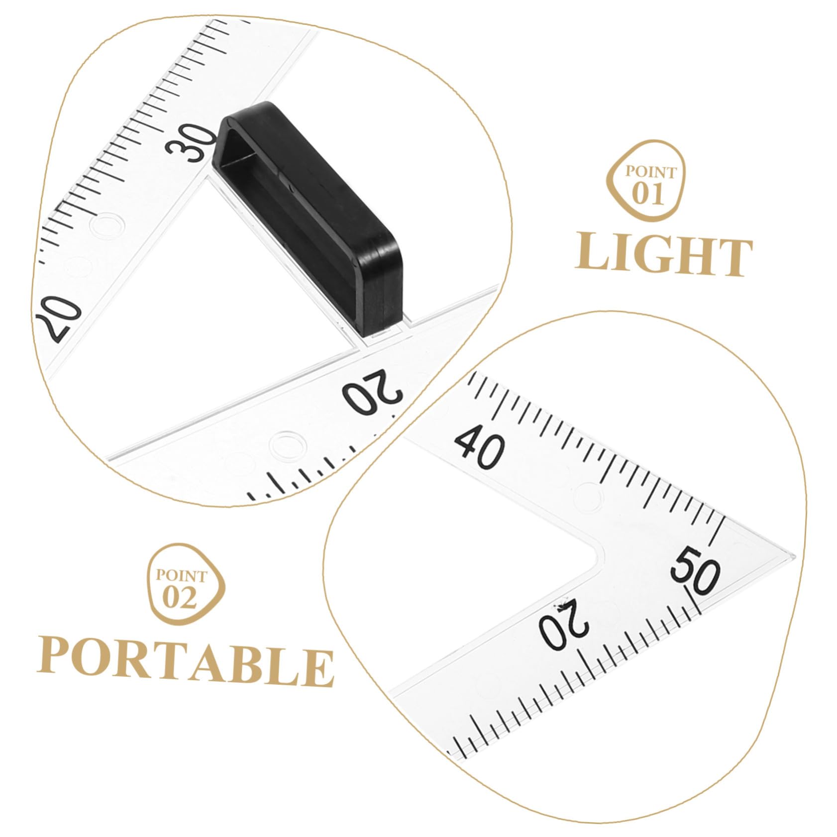 Magnetisches Dreikantlineal durch Magnetisches Design mit 60-grad Winkelmesser aus Abs Transparentes Zeichenlineal Verhindert Verlust für Mathematikunterricht und Physik