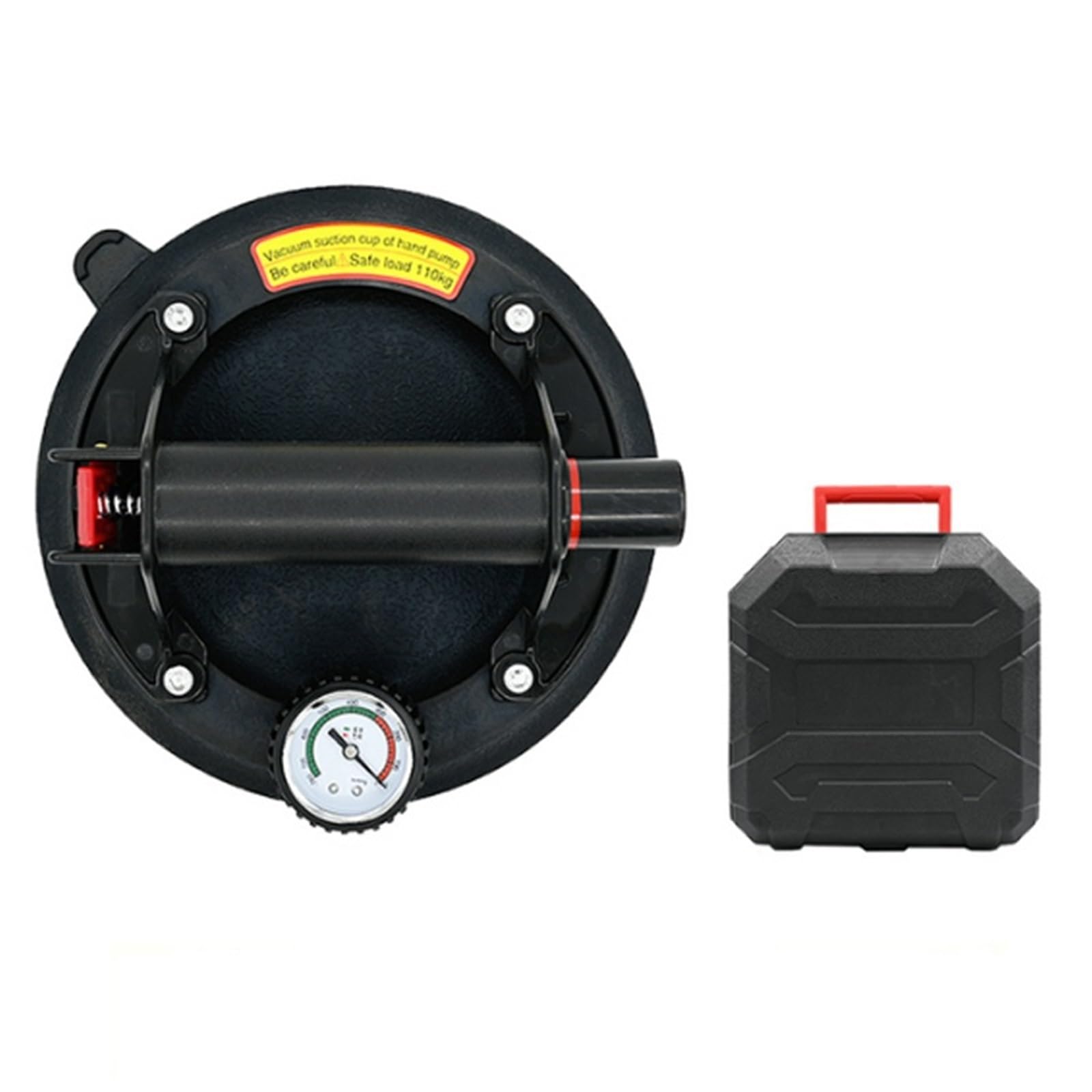 Gqnblvhzupdm With Box Glass Suction Cups Vacuum Suction Cup 8 Inch 250Kg With Pressure Gauge Plastic Handle Heavy Duty Lifter For Granite Tile Glass Manual Lifting(With Box)