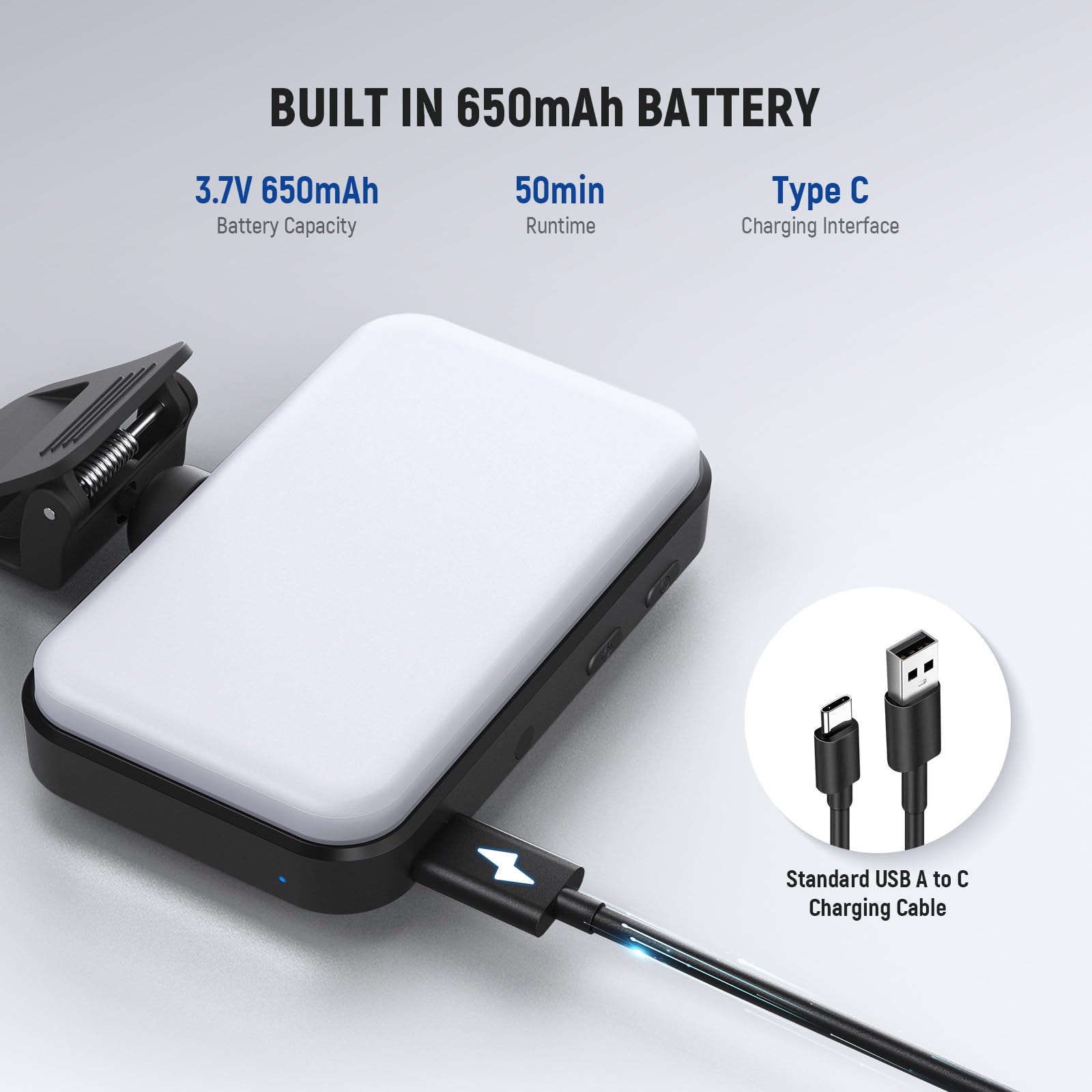 NEEWER wersja LED lampa do selfie, 54 diody LED, plastikowy klips na telefon, oświetlenie do iPhone'a, CRI88 650 mAh, przenośna do komputera, laptopa, kamery internetowej, zoomu, wideokonferencji