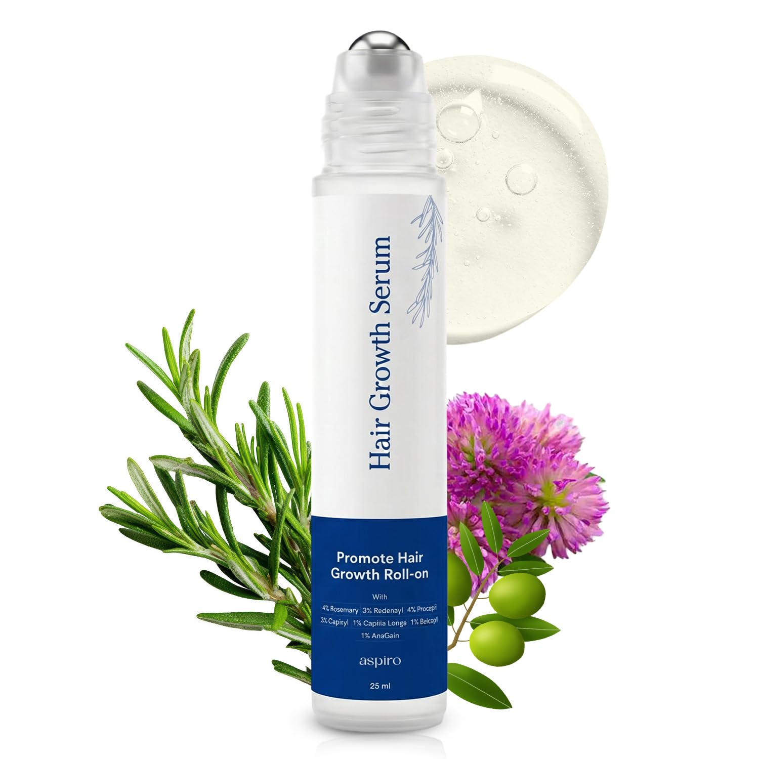 Hair Growth Serum Roll-On | 23% Active Formula with 4% Rosemary, 3% Redensyl, 4% Procapil | Helps Reduce Hair Fall & Supports Density | Serum for Hair Loss & Hair Regrowth For Men & Women | 0.84 Fl Oz