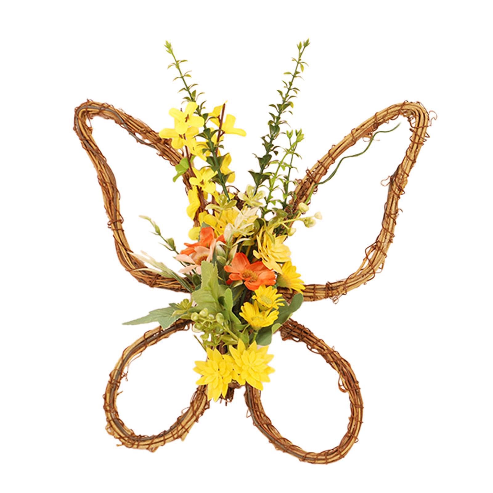 LIXSAZSE Easter Butterfly Shaped Wreath Vibrant Wall Hanging Ornaments For Home Which Can Be Hung On Front Door To Add Festive Butterfly Shaped Wreath