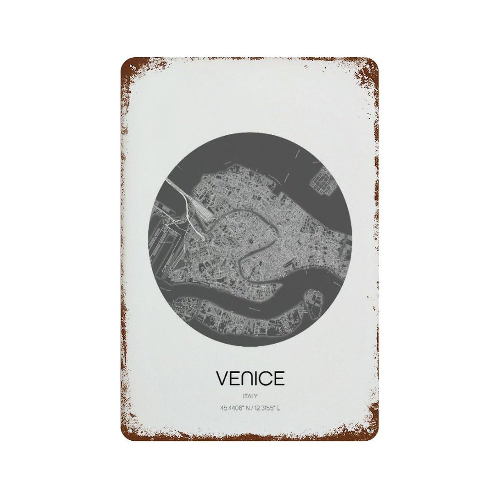 xiaoxiaoshen Venice Map Modern Home Decor Wall Decor Art Metal Tin Poster Modern Home Decor Art Home Bar Shop Decorations Vintage Sign 30x20cm