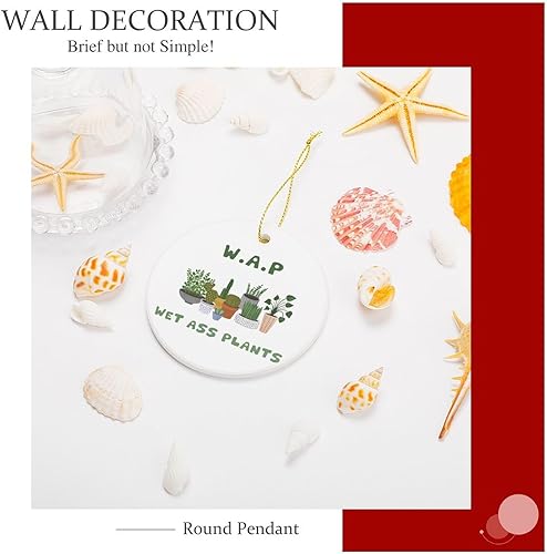 Miniatura 6 de EQEY Adornos de plantas para árbol de Navidad, decoración de Navidad de señora de plantas locas, bonitos y divertidos adornos de cerámica para