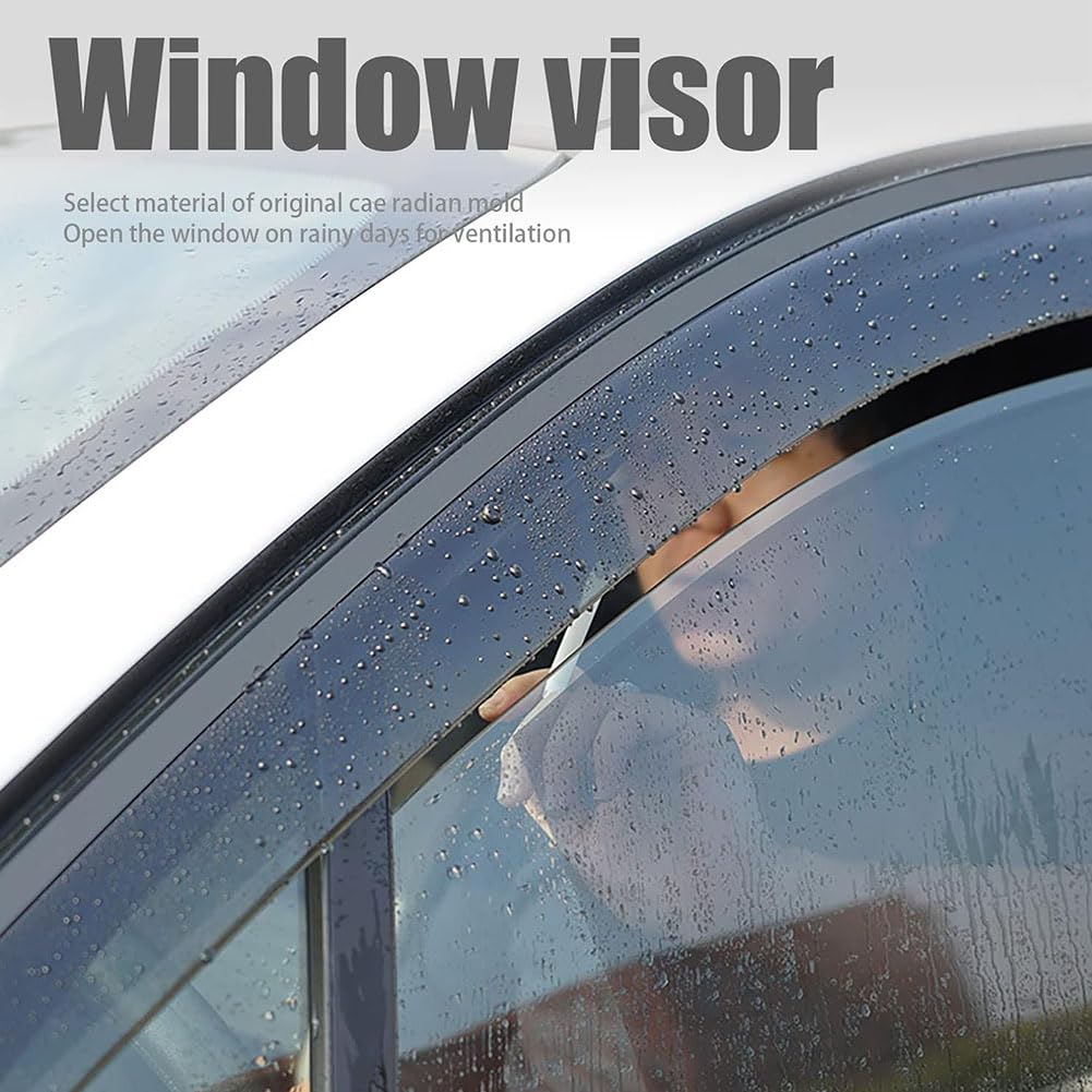 HASMI 4 Piezas Coche Deflectores Viento para Mitsu-bishi Lancer MK8 2000-2006, Delantera Trasera Ventana Lateral Deflector Protector Accesorios