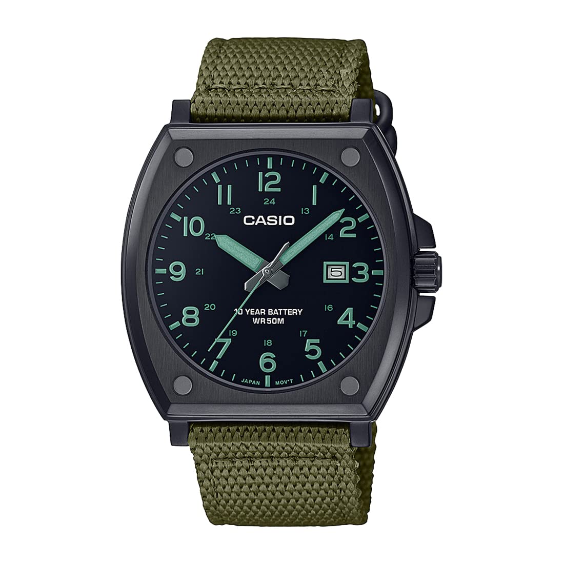 Casio Analog Black Dial Mens Watch-MTP-E715C-3AVDF Genuine Leather, Green Strap (B0BT6QZN65) Amazon Price History, Amazon Price Tracker