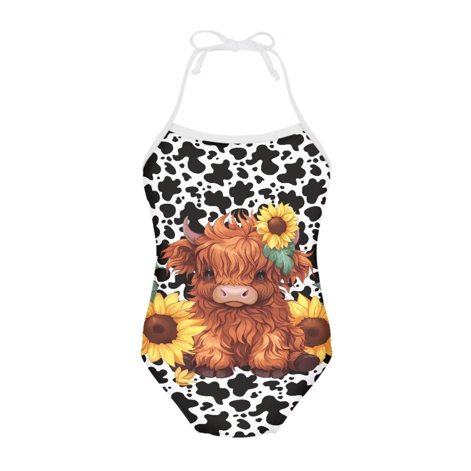 ELEQIN Cartoon Animal Cute Girls One Piece Swimsuit Adjustable Swimwear for 3Y-10Y