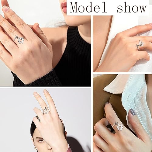 Miniatura 9 de Collar con colgante de estrella de David judía con cruz celta joyería cristiana religiosa para hombre y mujer de plata de ley 925 Cresent Moon