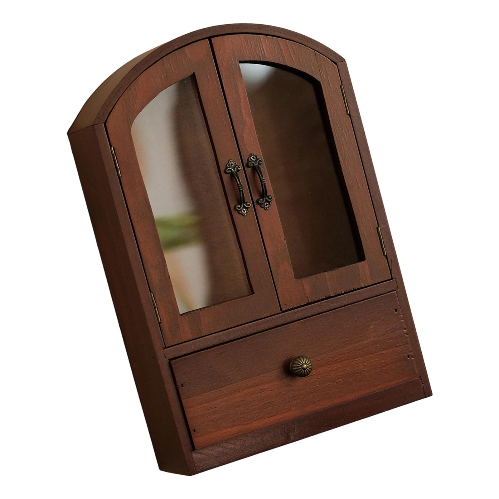 Estante de escritorio de madera organizador con cajón para maquillaje y hogar