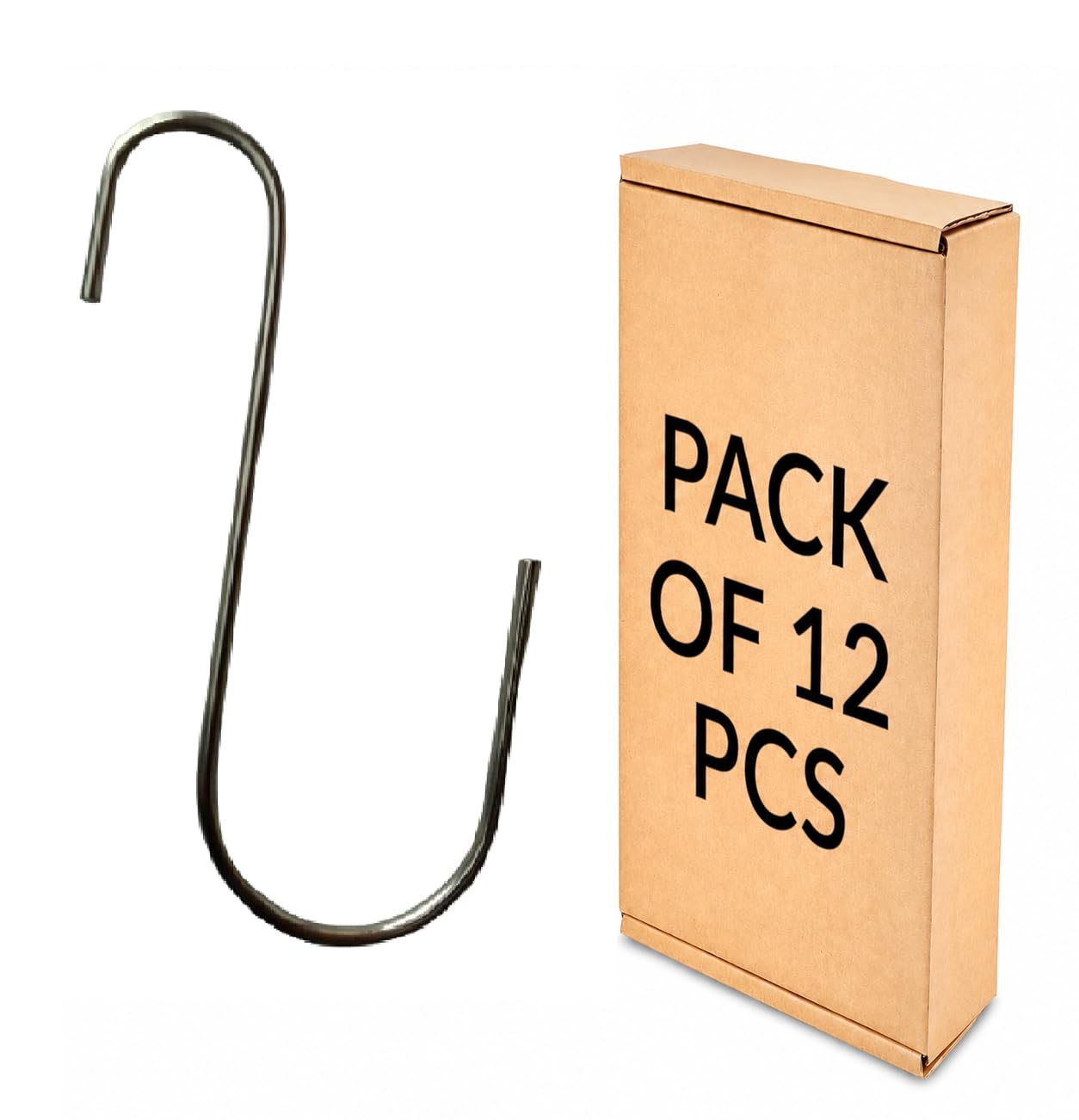 Q1 Beads 12 Pack 6" S Hooks Stainless Steel Heavy Duty S Hook Large for Hanging Indoor & Outdoor (Chrome)-image-18