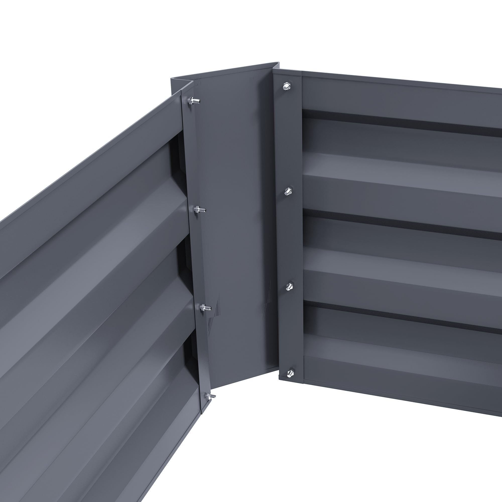 Outsunny Lot de 2 carré Potager de Jardin dim. 100L x 50l x 30H cm - tôle d'acier ondulée Gris