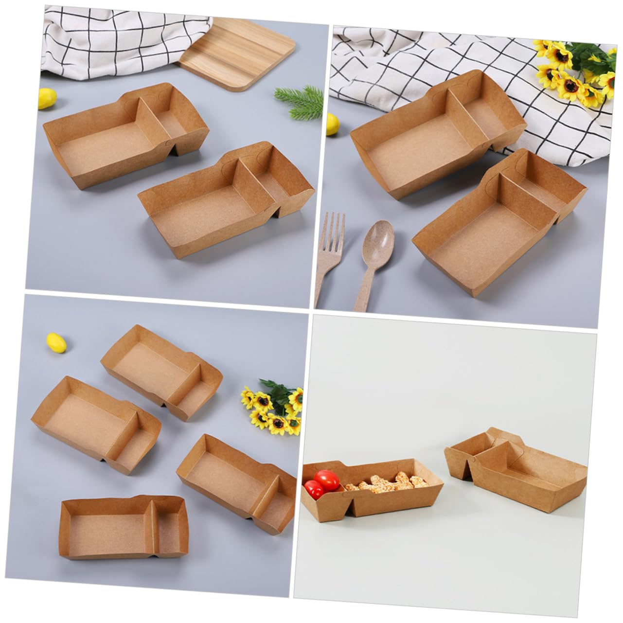 ULTECHNOVO 100pezzi Contenitori Per Snack Di Carta Scatole Per Servire Patatine Fritte Contenitori Per Caramelle Da Festa Scatole Da Asporto Per Alimenti Porta Snack in Carta