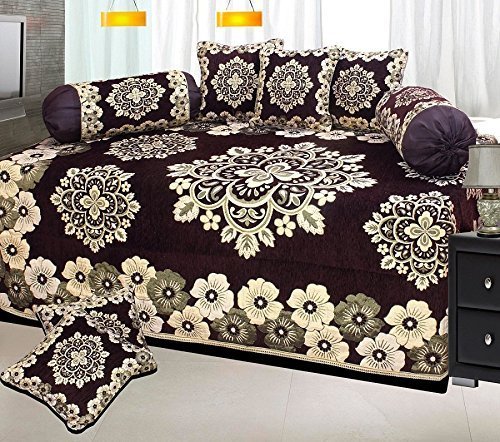 500 Tc Velvet Diwan Set,(Set of 8) 1 Single Bedsheet (90 X 58 Inches)-picture-19